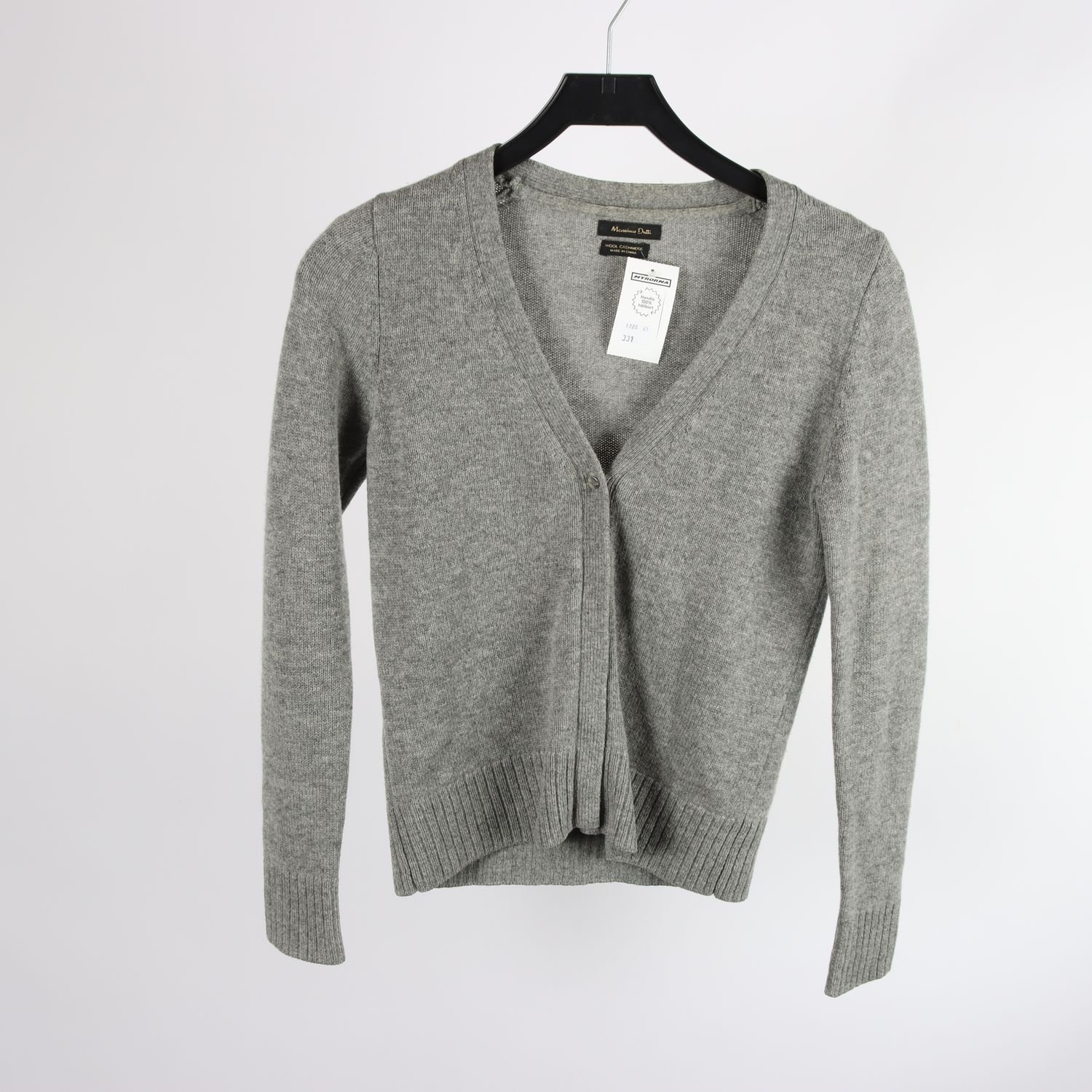 Stickad ullkofta, Massimo Dutti, grå, stl. S
