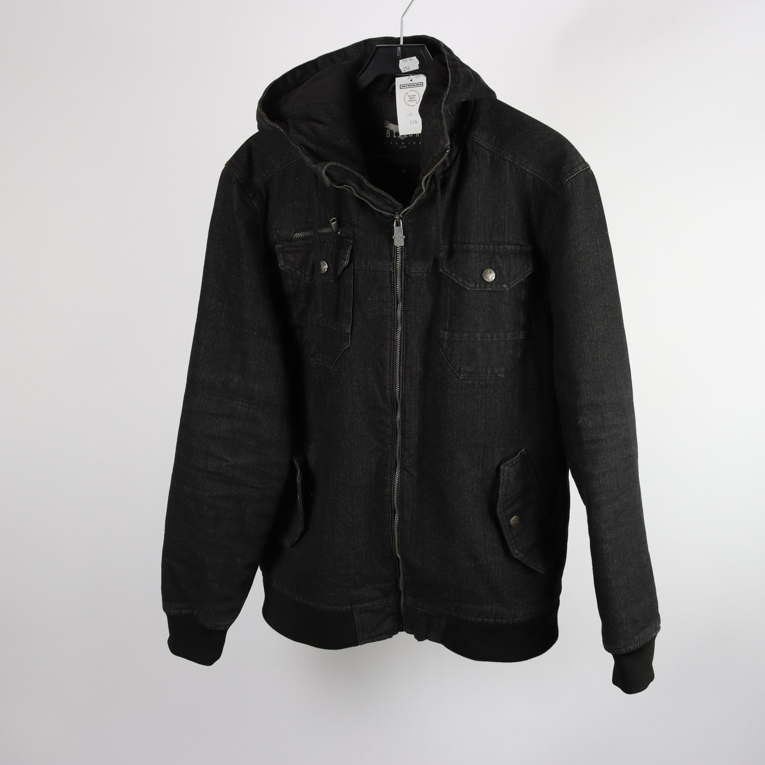 Jeansjacka, Black premium by EMP, mörkgrå, vadderad, stl. M