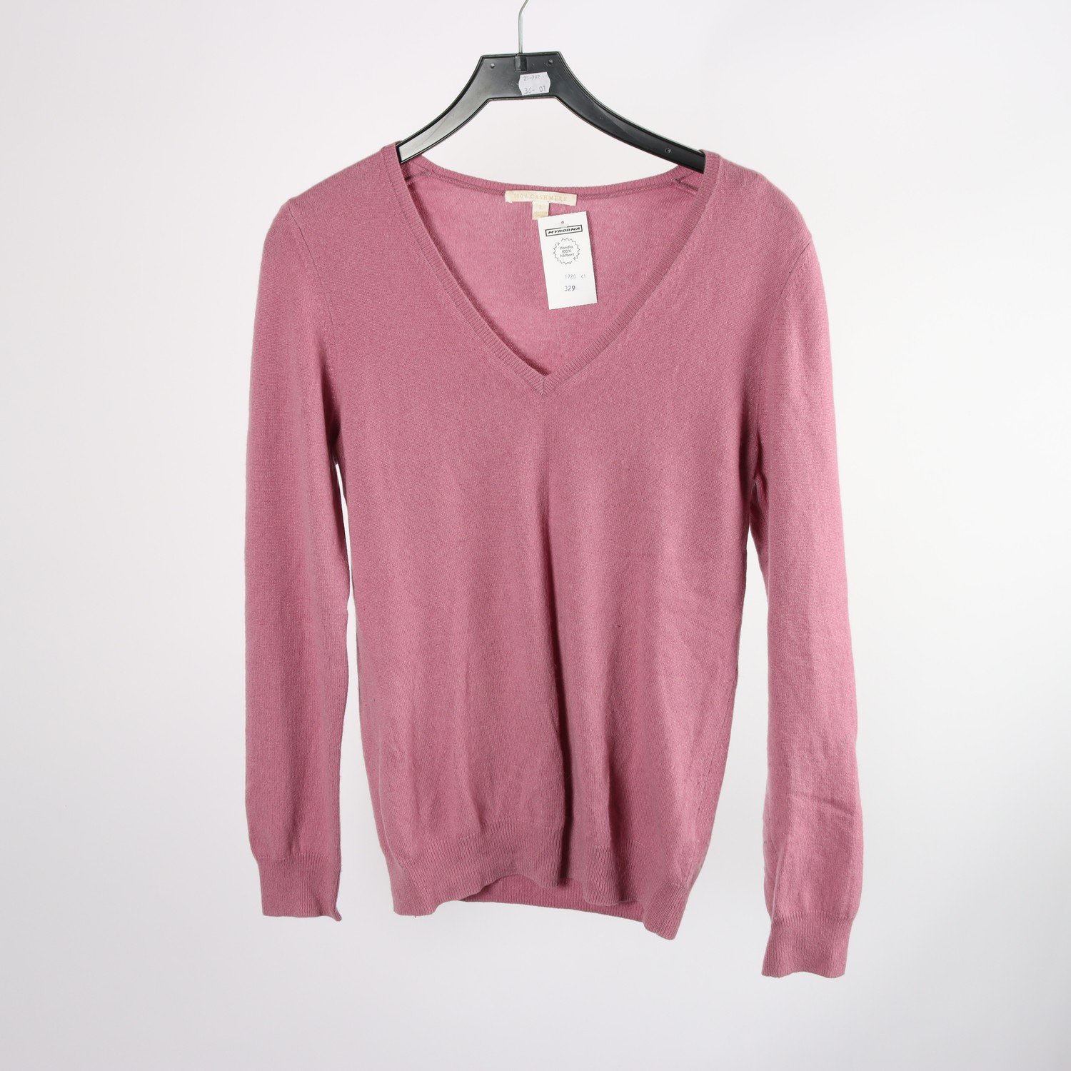 Stickad kashmirtröja, Uniqlo, rosa, stl. L