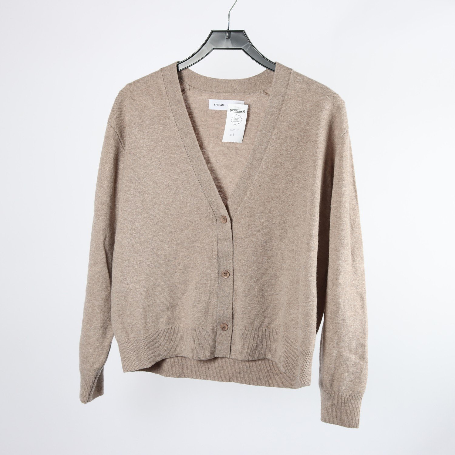 Stickad kofta, Samsøe Samsøe. beige, 100% ull, stl. S