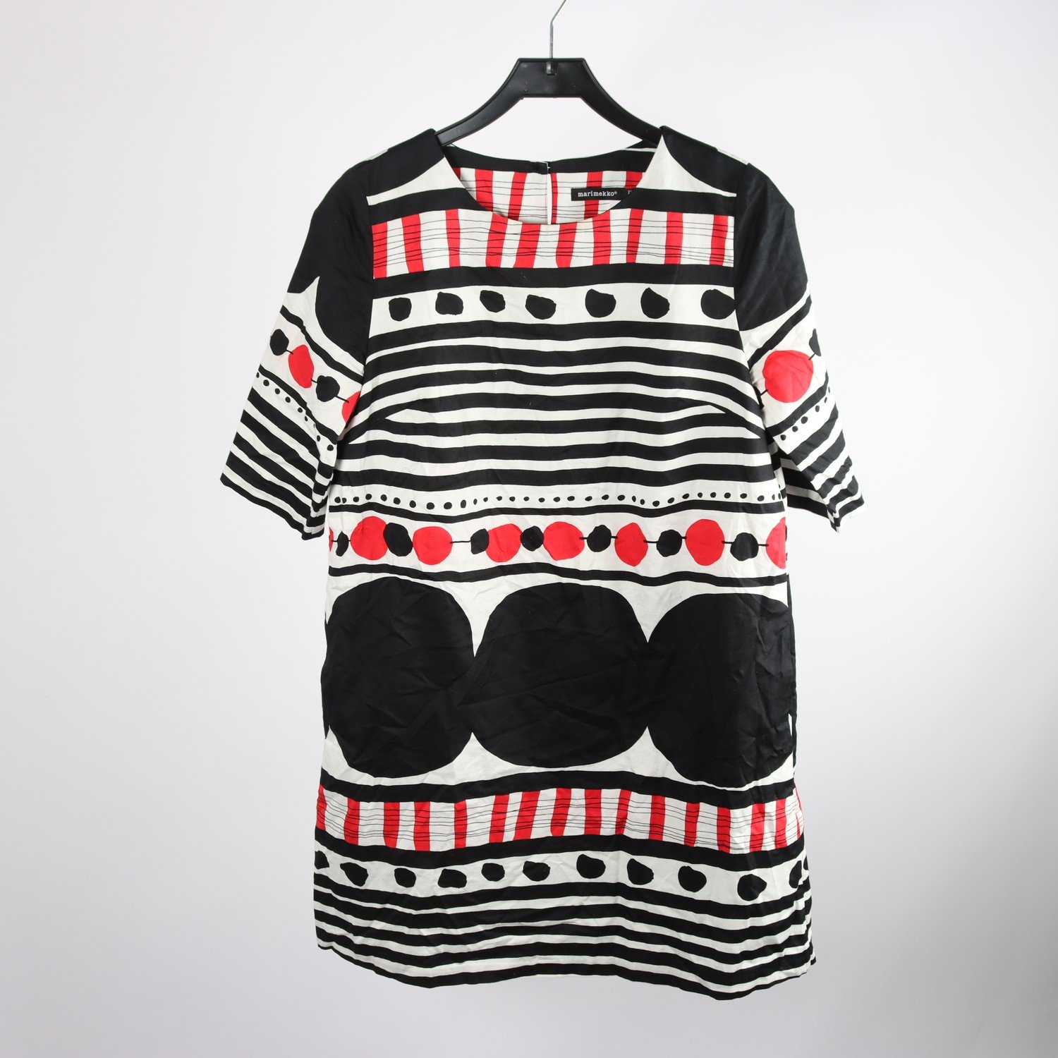 Klänning, Marimekko, svart, röd, stl. 38.