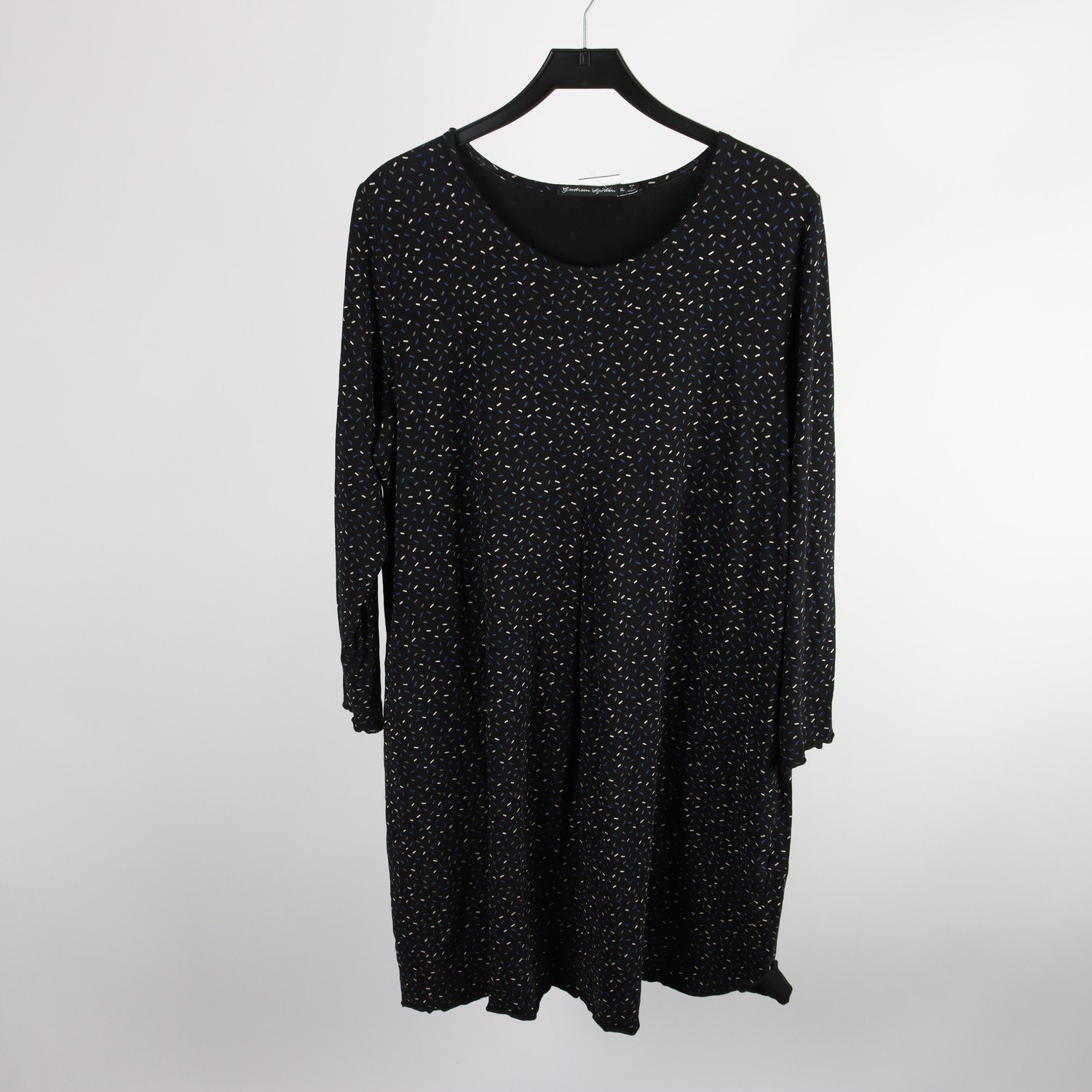 Klänning, Gudrun Sjödén, mönstrad, svart, stl. XL.