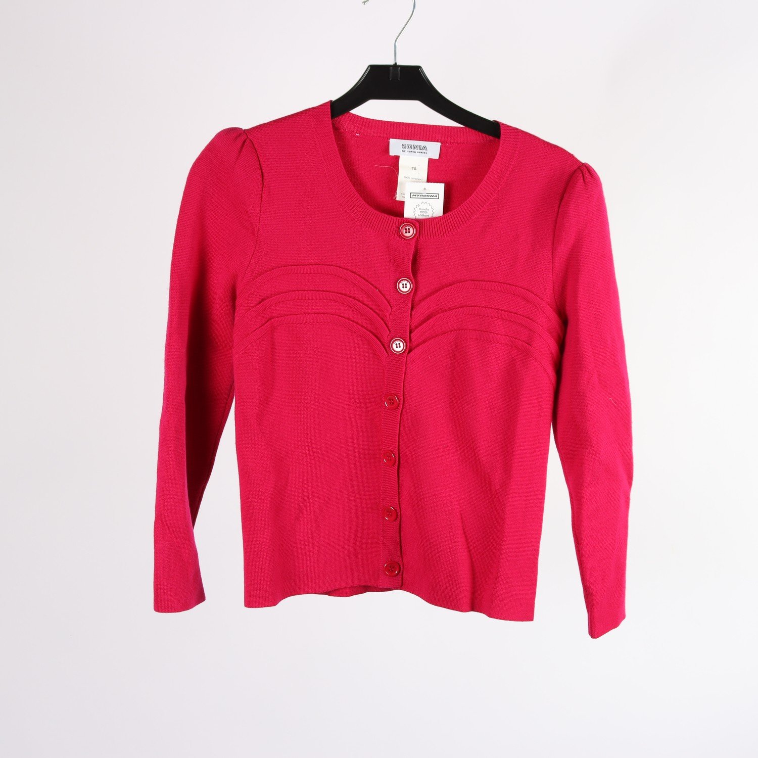 Stickad kofta, Sonia Rykiel, rosa, 100 % ull, stl. S