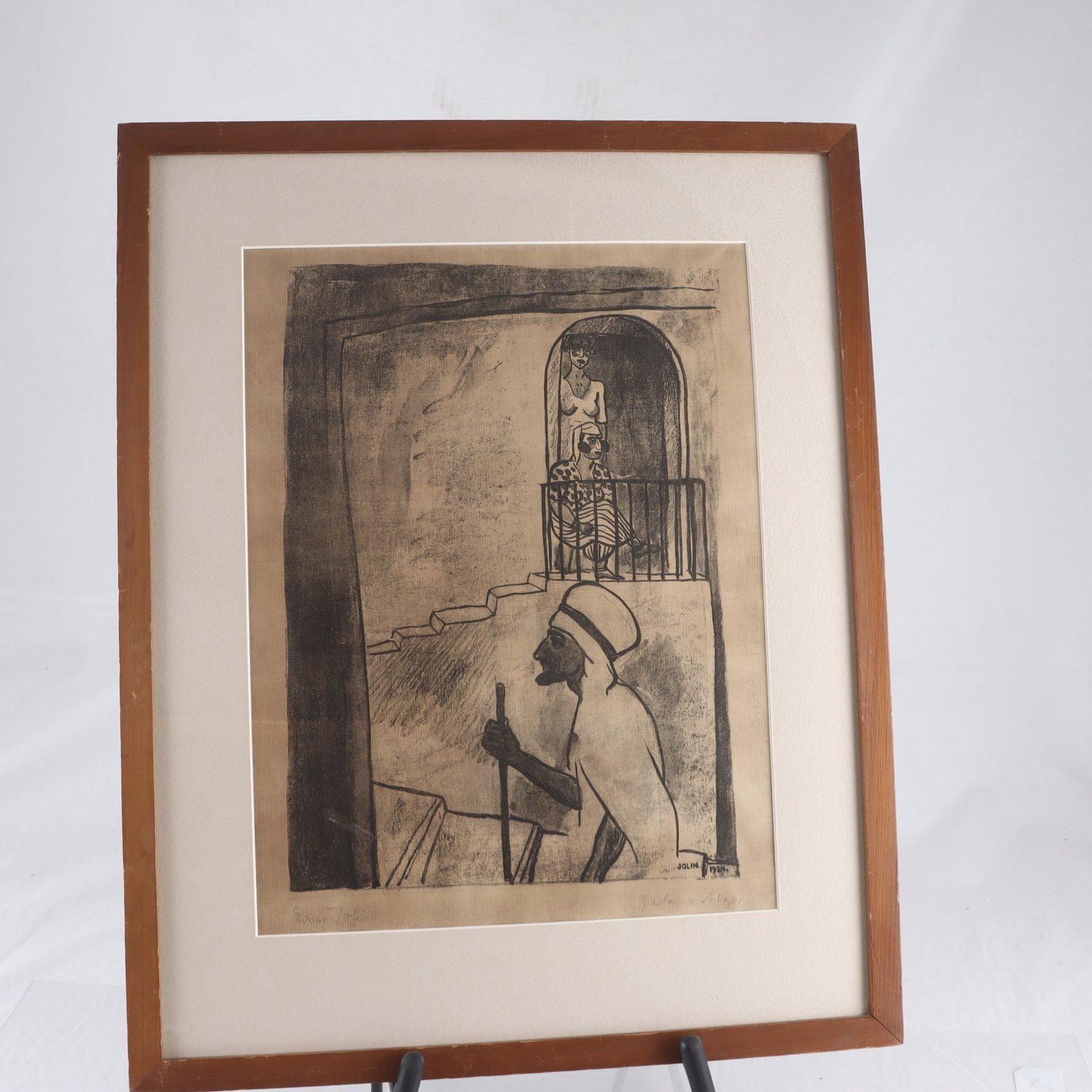 Grafik, Gata i Alger, Einar Jolin,1924, blyertssign. Endast avhämtning.