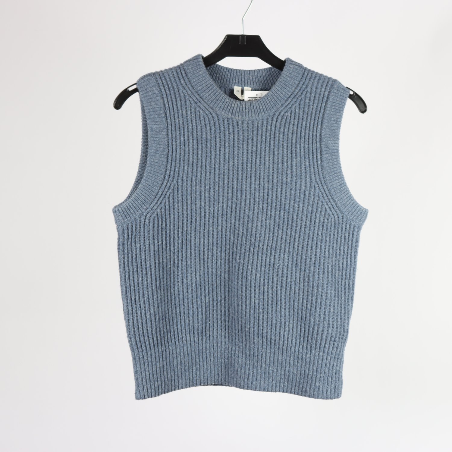 Stickad väst, Arket, blå, 65 % ull, stl. XS