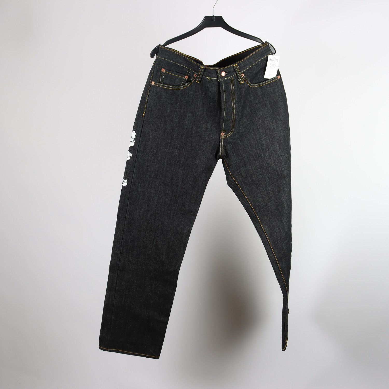 Jeans, Evisu, grå, dragon-print, stl. W34