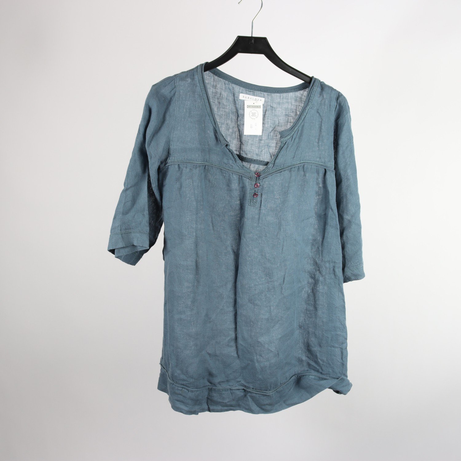 Blus, Rabalder, blå, 100% lin, stl. M.
