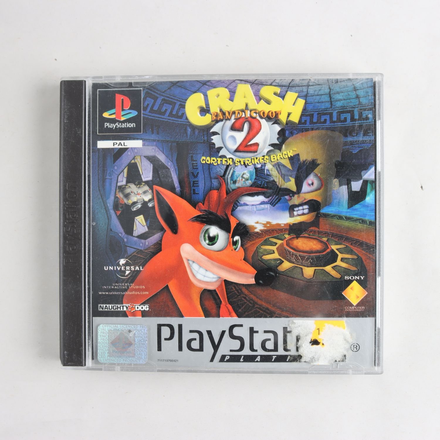 Spel Sled Crash Bandicoot 2, Cortex Strikes Back, PlayStation