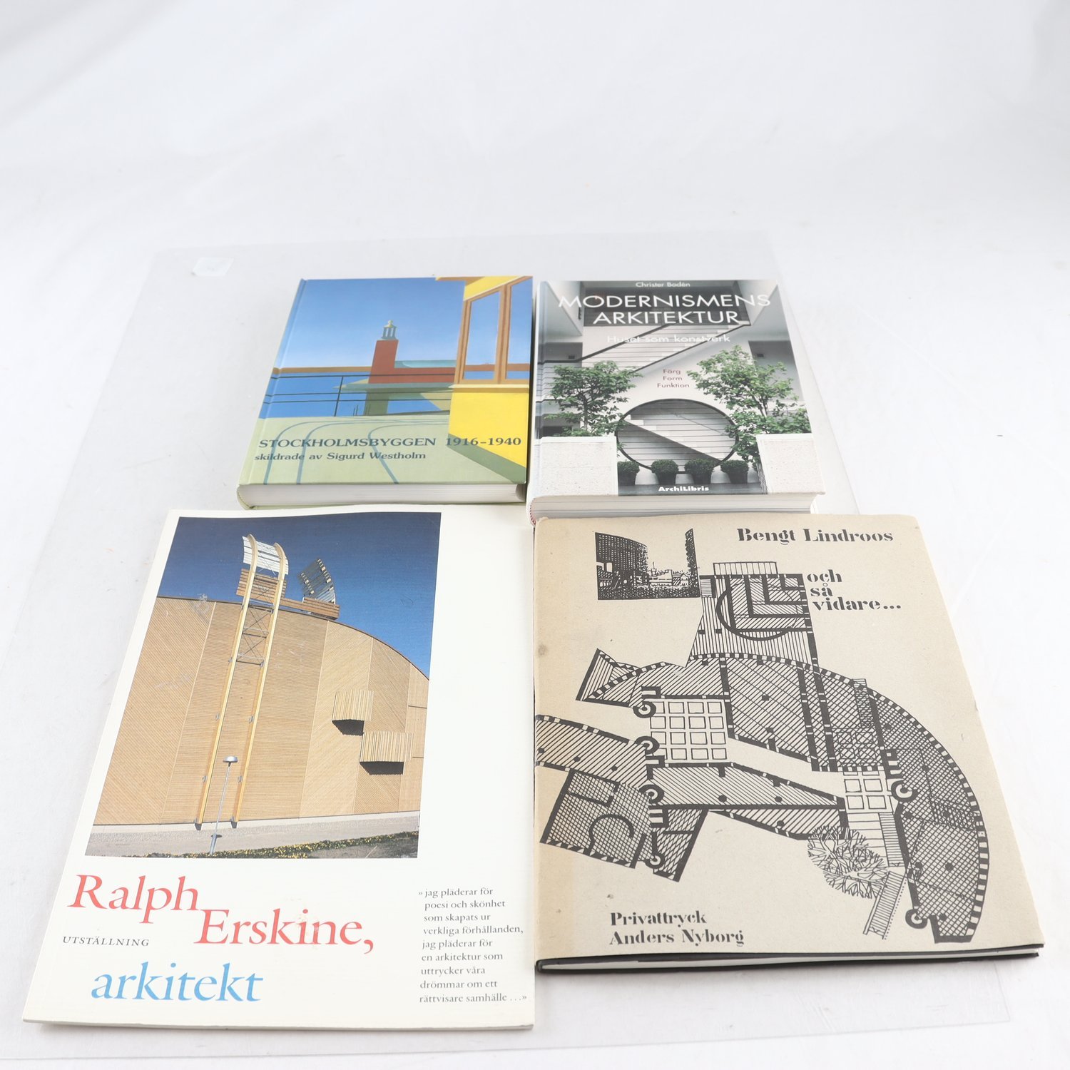 1900-talsarkitektur, bokpaket med 4 volymer
