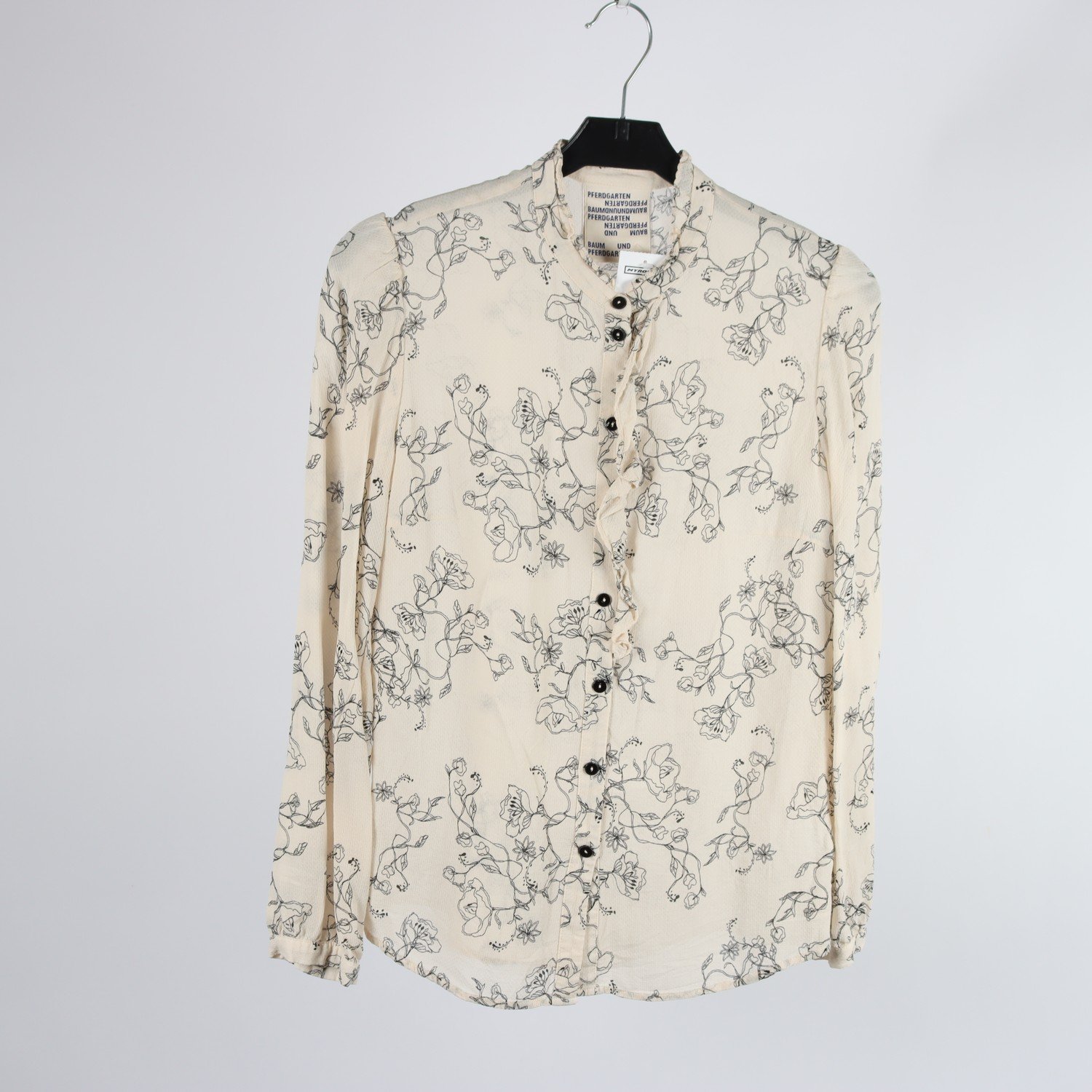 Blus, Baum Und Pferdgarten, ljusbeige, mönstrad, stl. 36