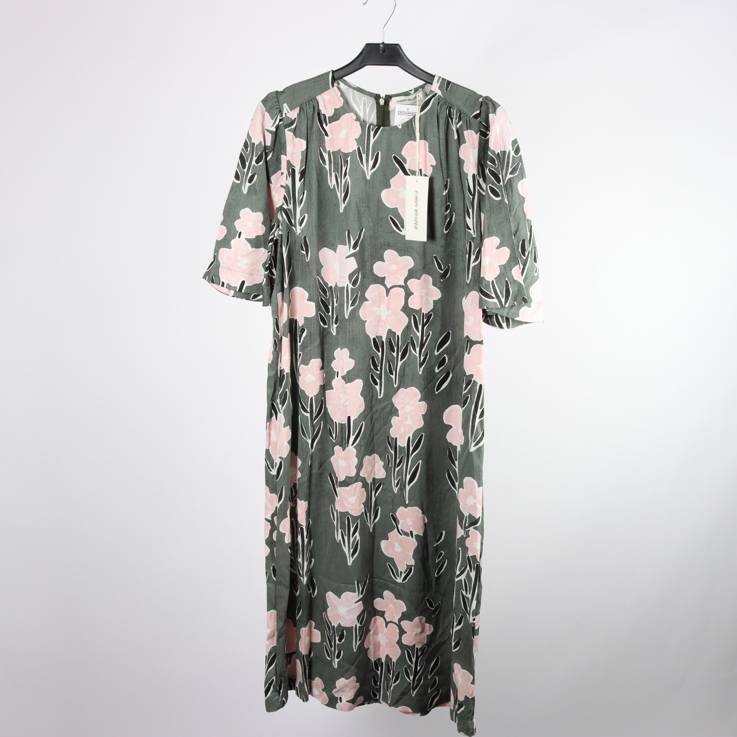Klänning, Carin Wester, grön, rosa, mönstrad, stl. 34