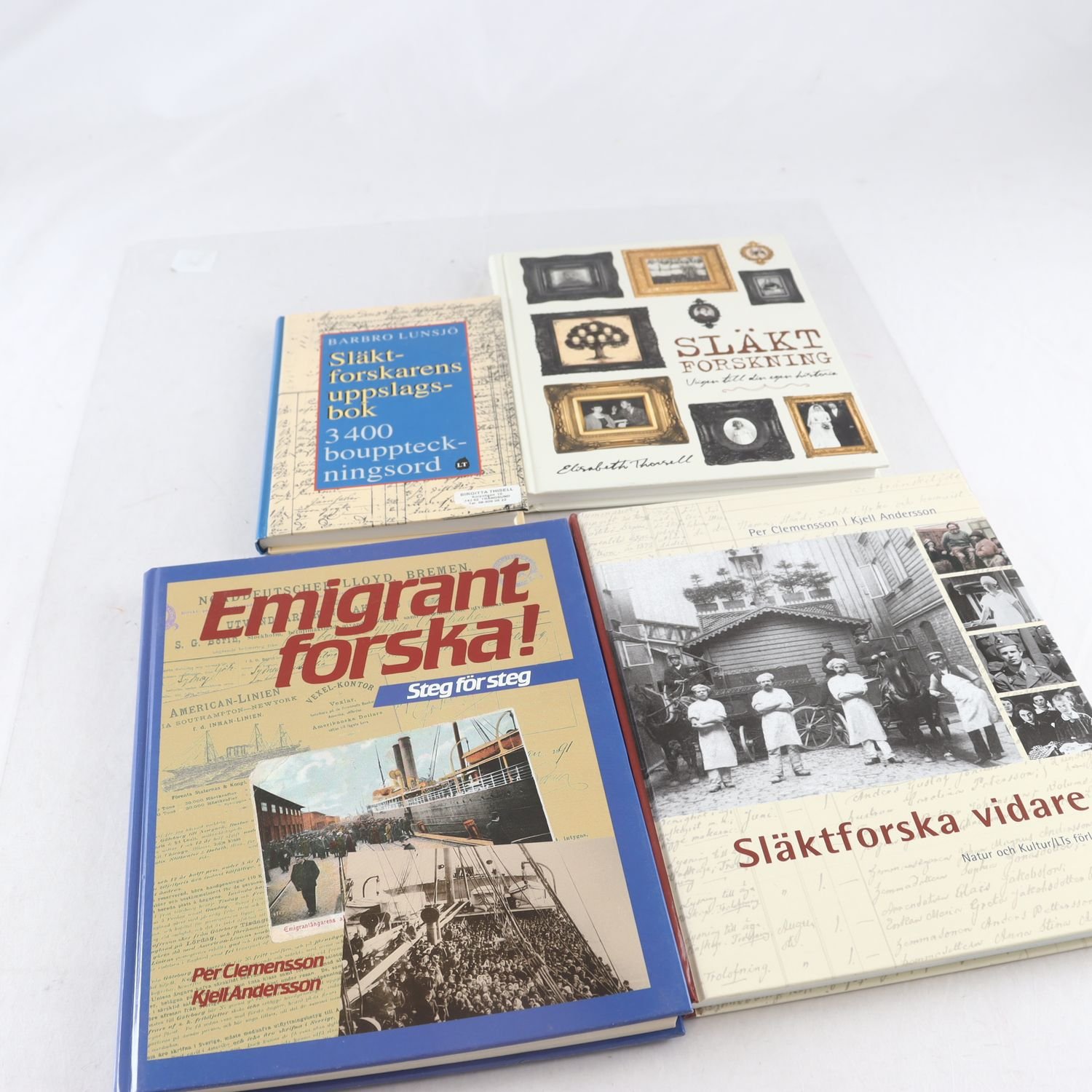 Släktforskning, bokpaket med 4 volymer
