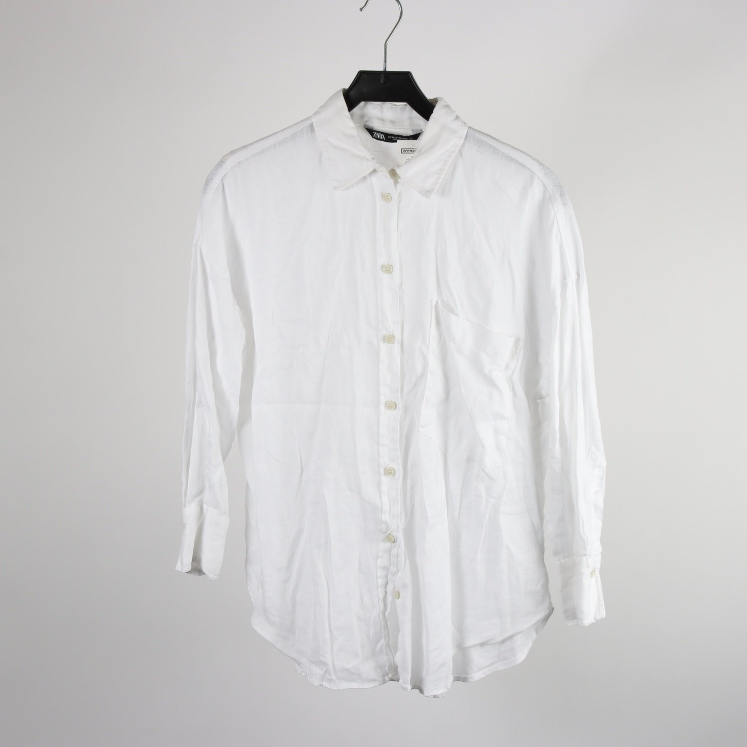 Blus, Zara, vit, 100 % linne, stl. XS