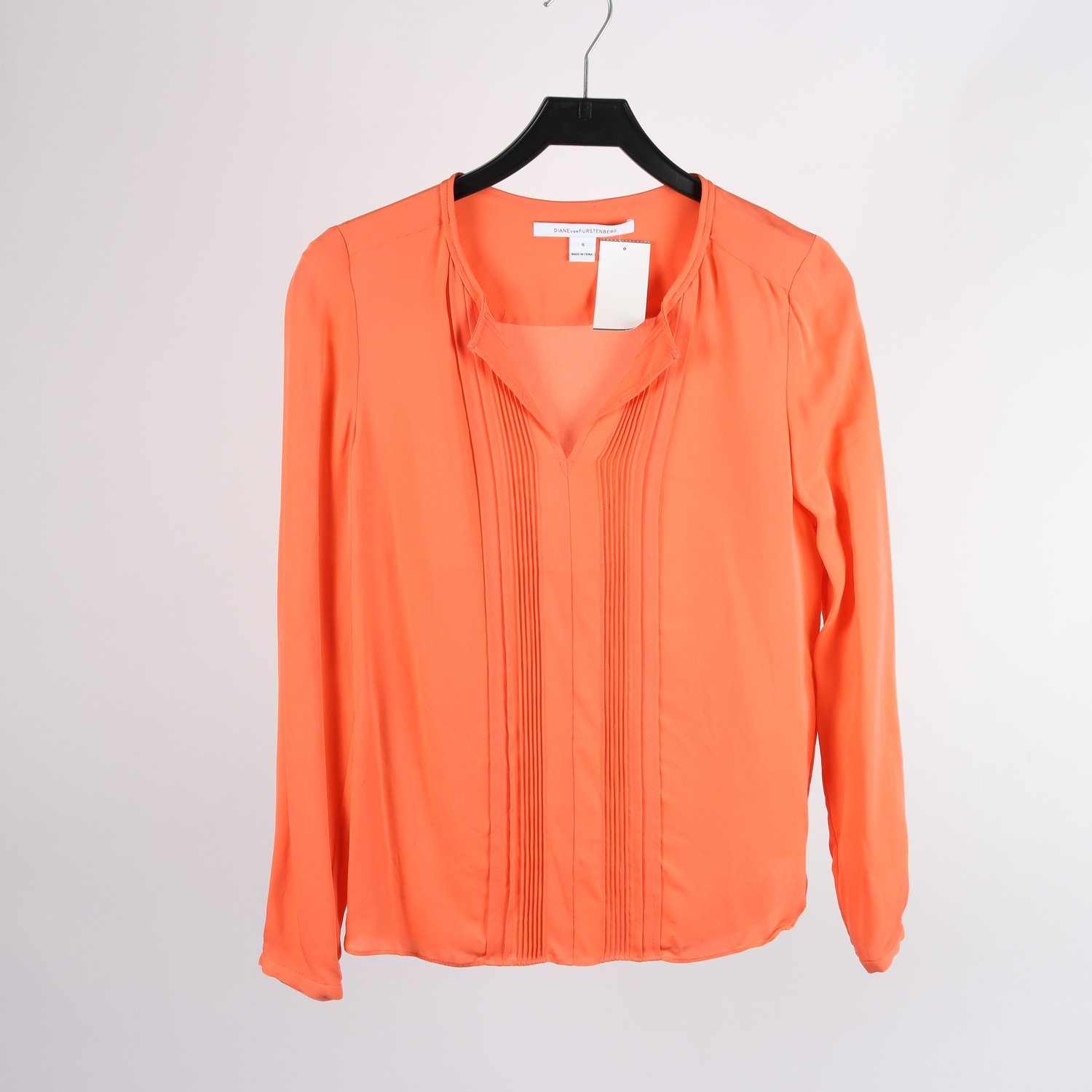 Sidenblus, Diane von Furstenberg, orange, stl. 6 (S)