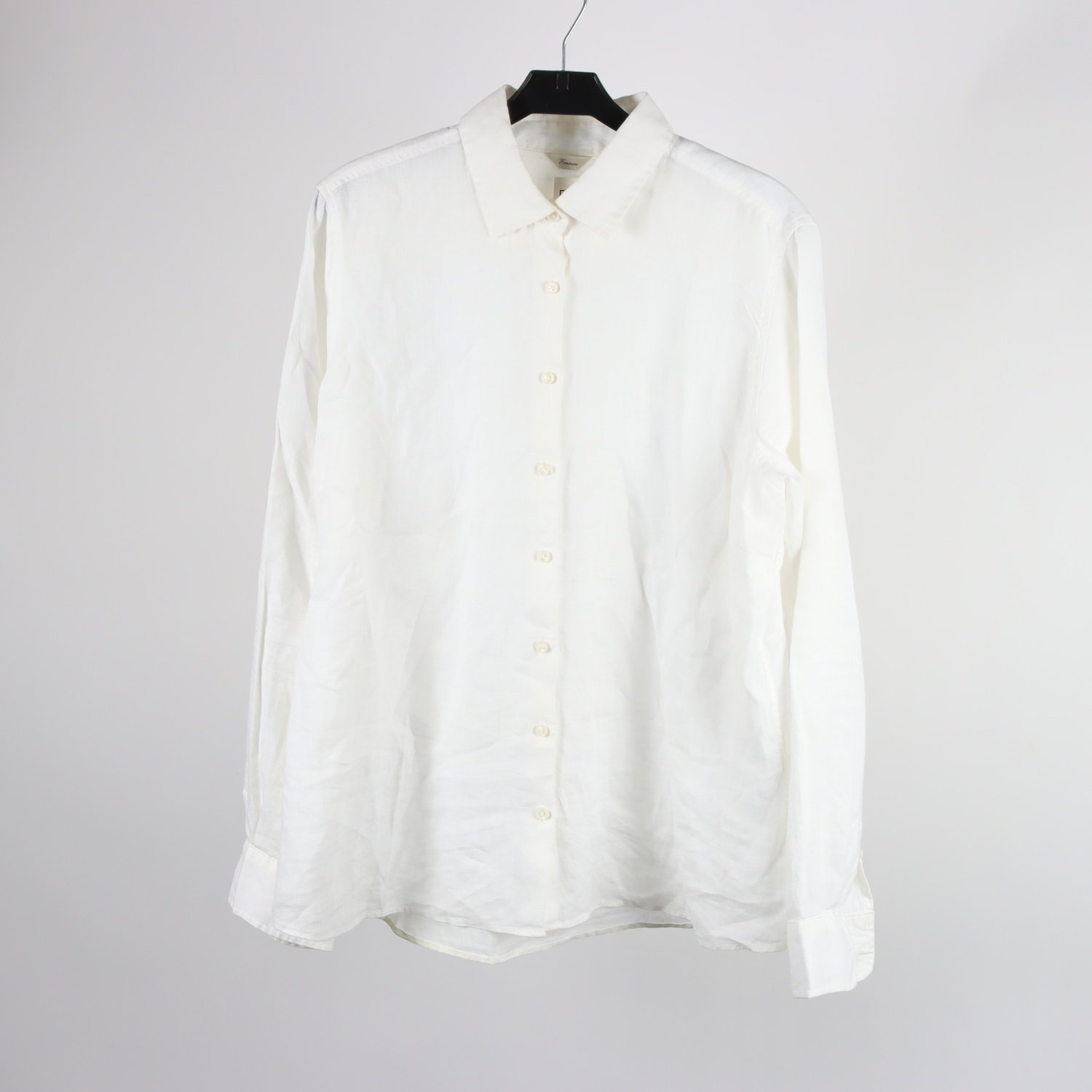Blus, Feminine, vit, 100 % linne, stl. 44