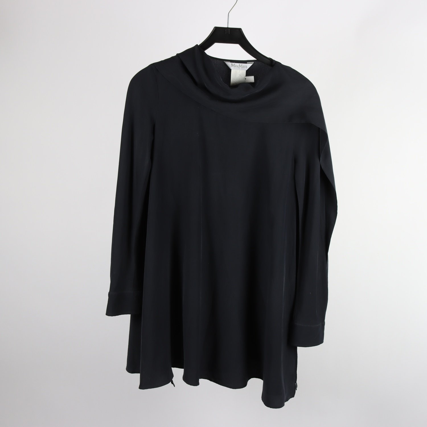 Sidenblus, MaxMara, blå, stl. 38