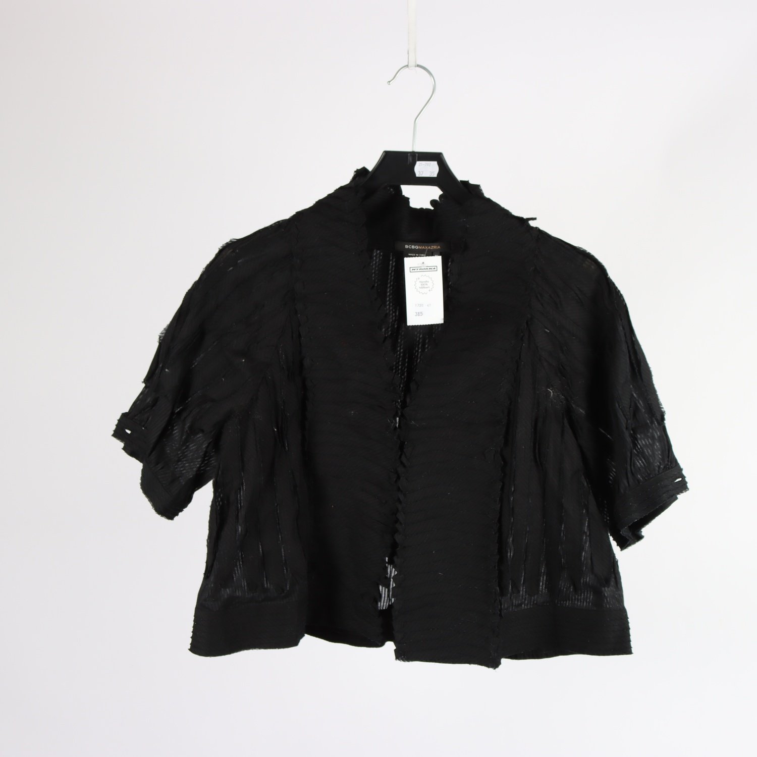 Öppen blus, BCBG Maxazria, svart, 100% bomull, stl. M