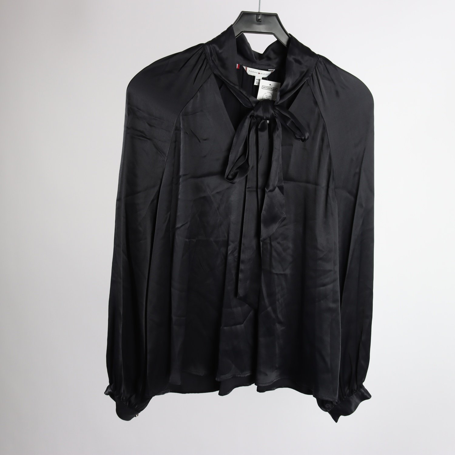 Knytblus, Tommy Hilfiger, blå, stl. 38