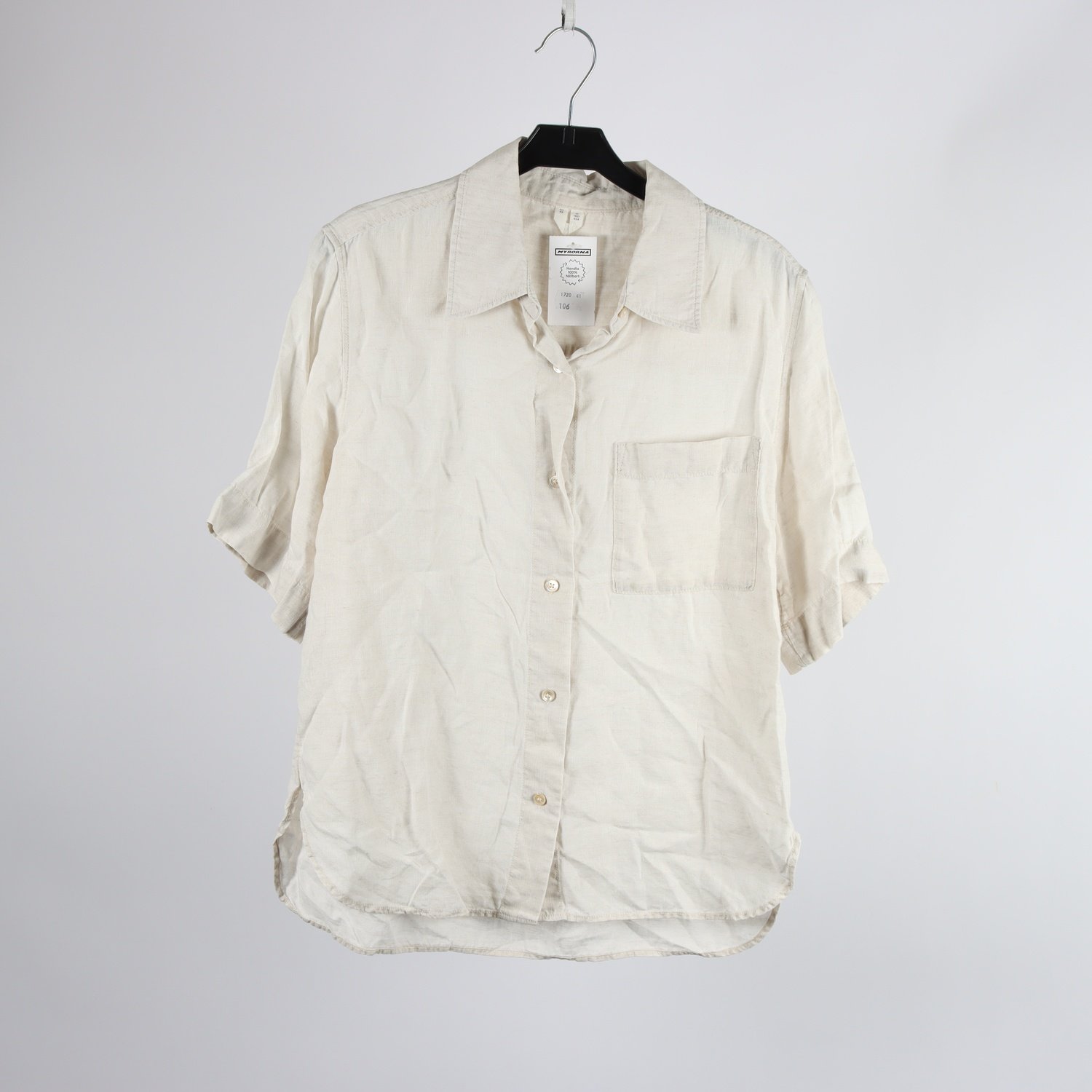 Blus, Arket, ljusbeige, 100 % linne, stl. XS
