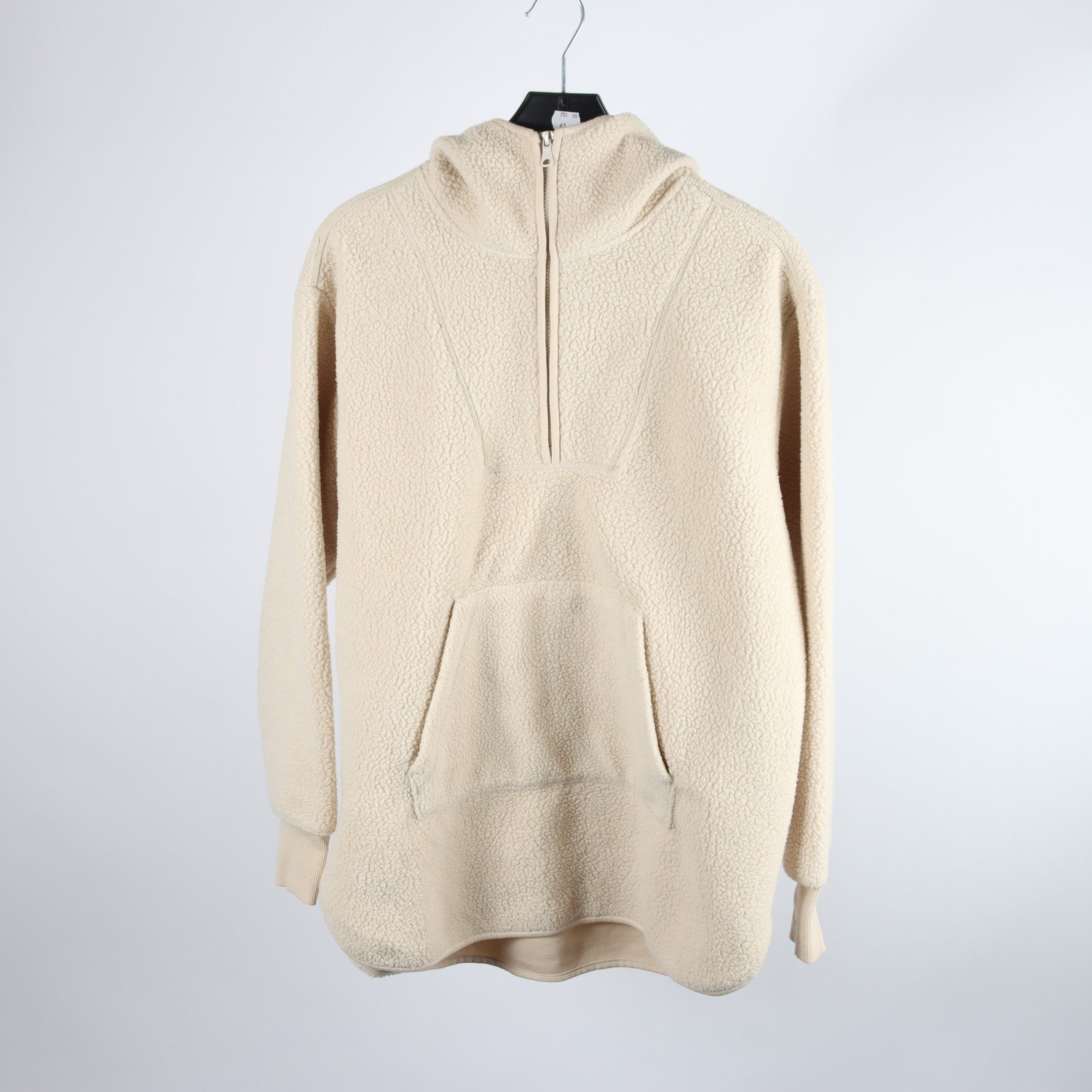 Hoodie, Lindex, benvit, pile, stl. M.