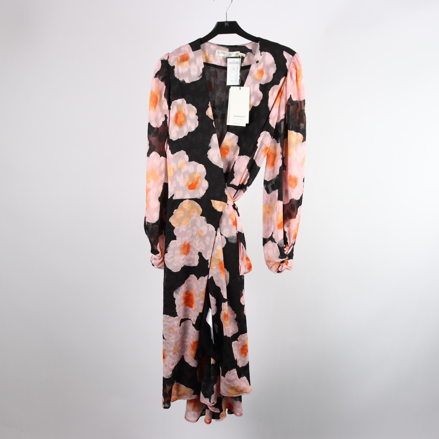 Klänning, InWear, svart, rosa, mönstrad, stl. 42
