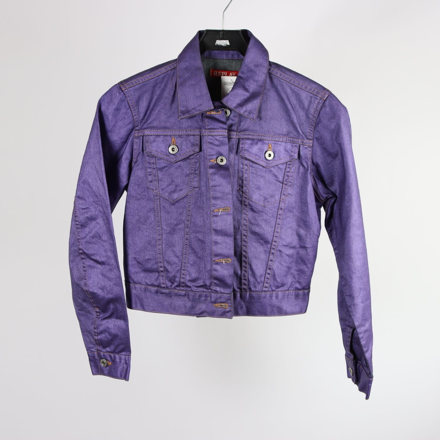 Jeansjacka, Replay, lila, metallic, stl. S