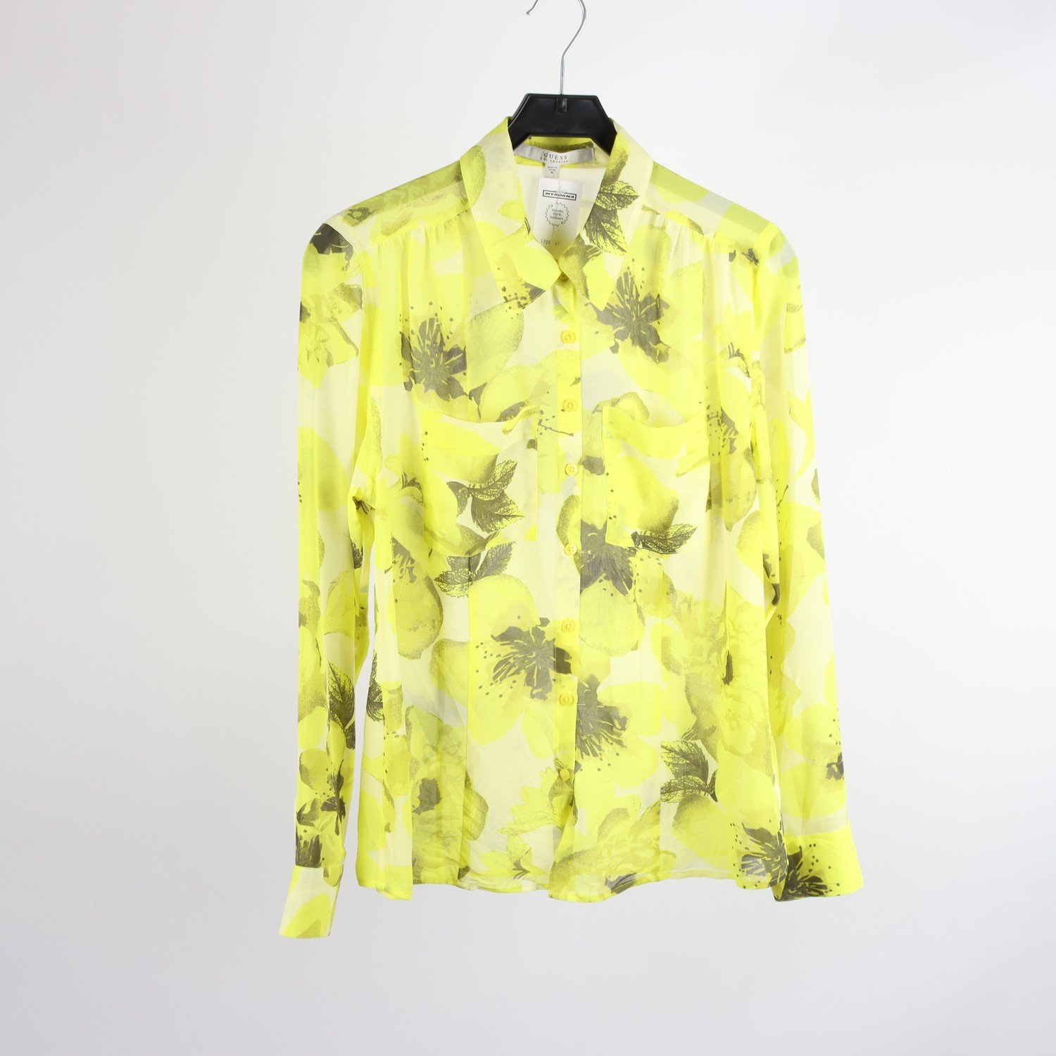 Blus, Guess, gul, mönstrad, stl. M