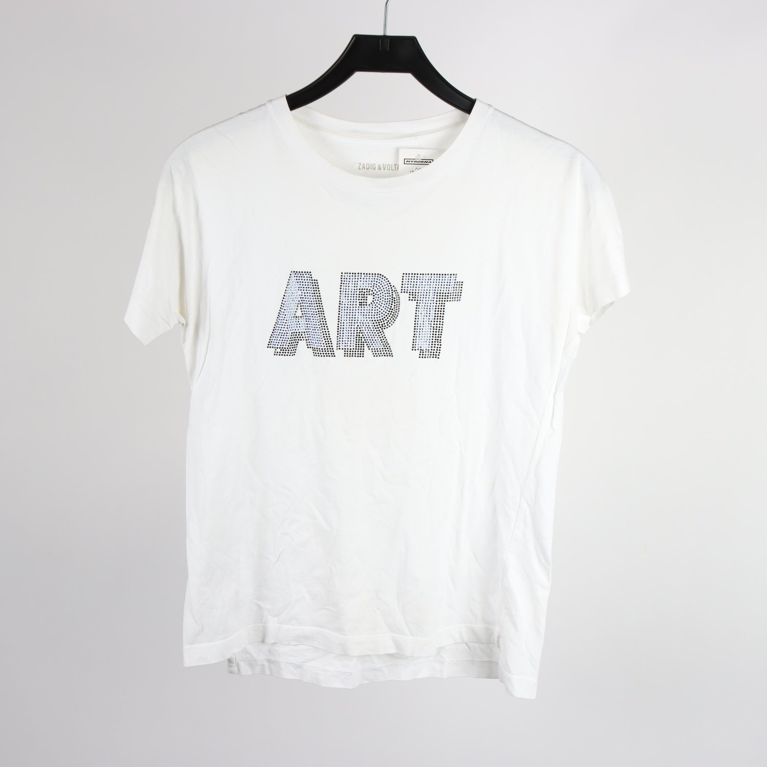 T-shirt, Zadig & voltaire, vit, strass, Art, stl. ca S/M