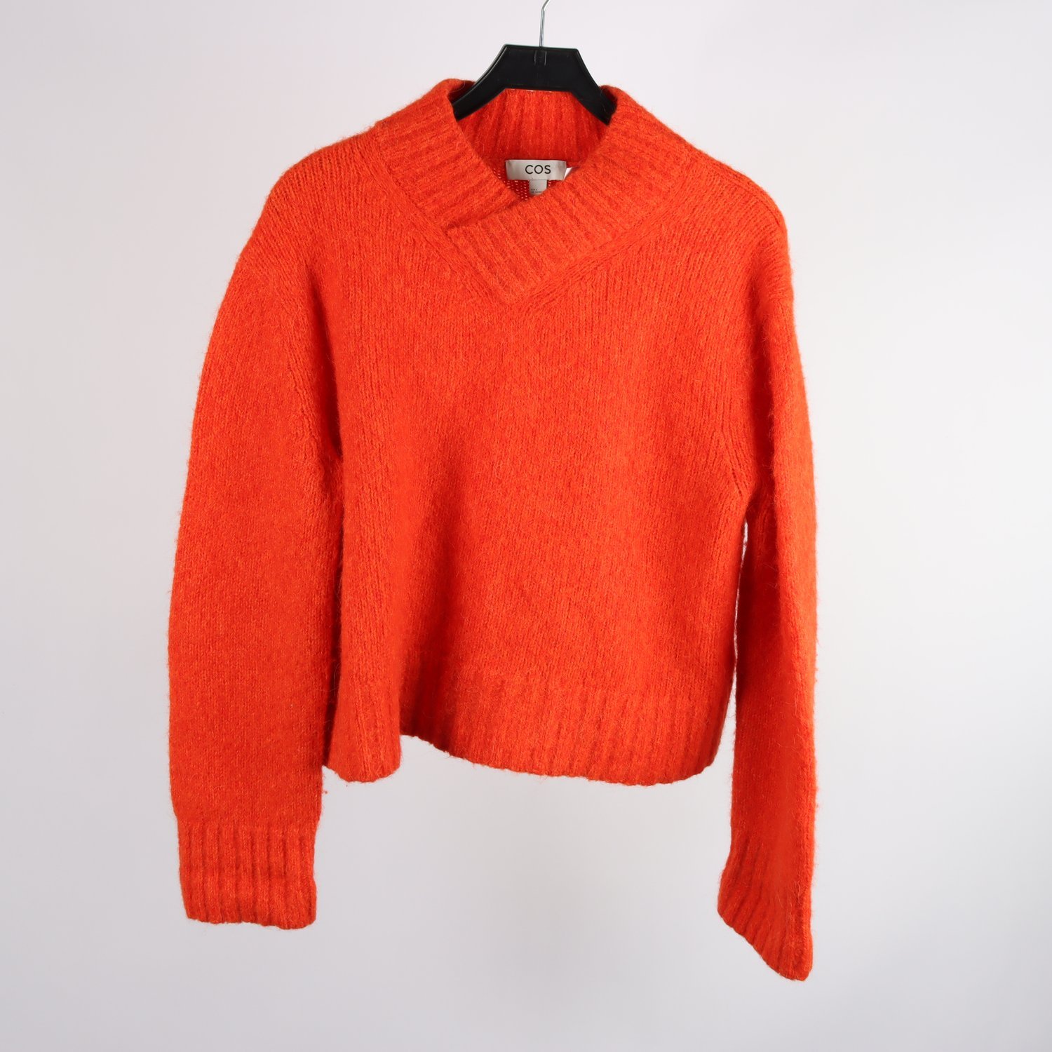 Stickad ulltröja, COS, orange, 36% alpacka, stl. S