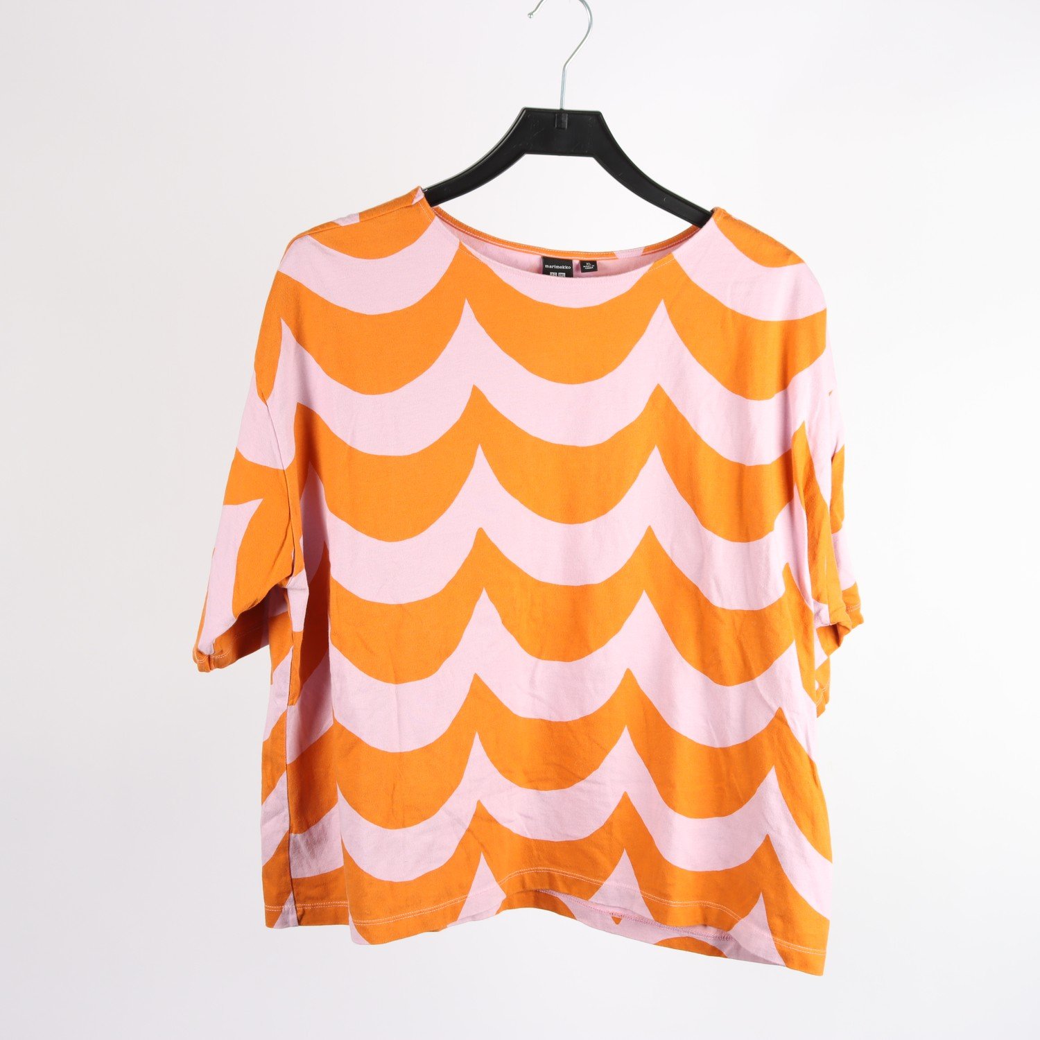 T-shirt, Marimekko X Uniqlo, orange/rosa, mönstrad, stl. XL