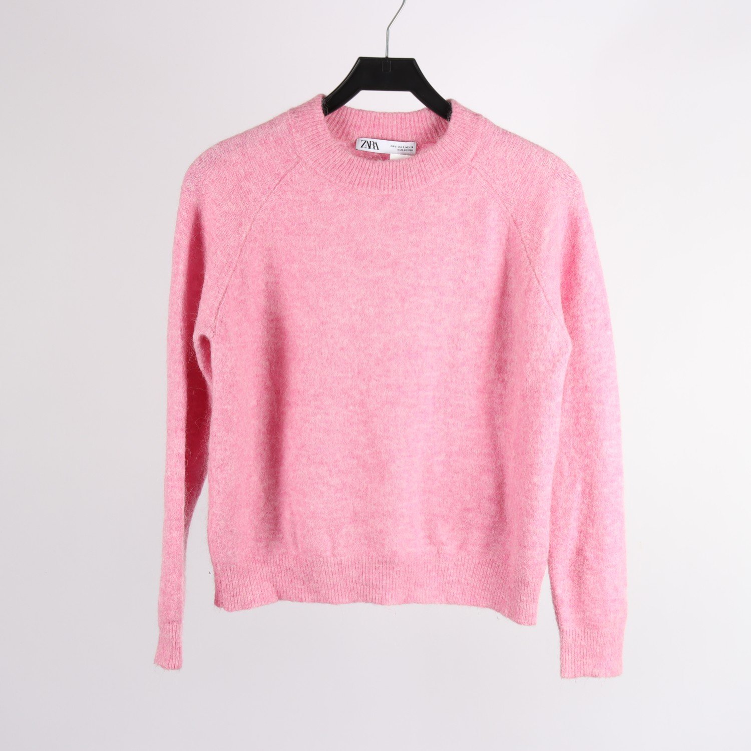 Stickad ulltröja, Zara, rosa, 20% alpacka, stl. S