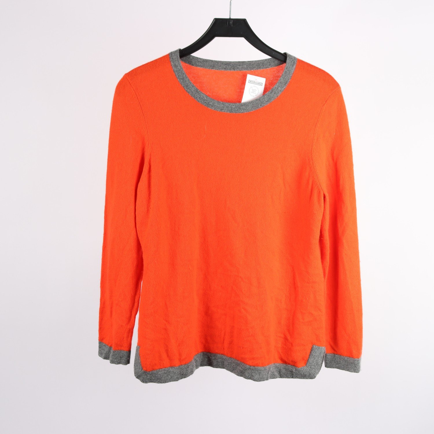 Stickad ulltröja, Okänd, orange, 30% kashmir, stl. ca L