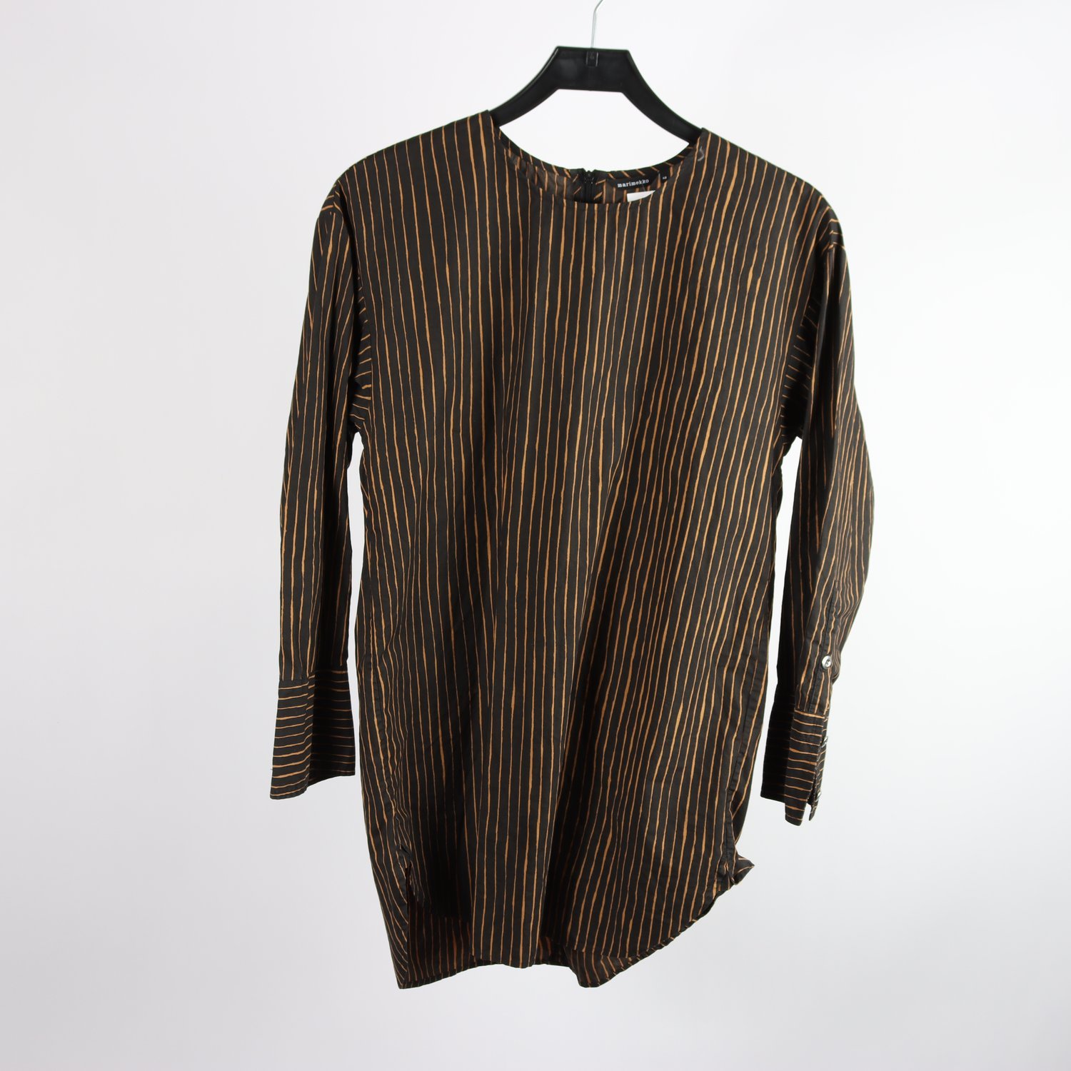 Blus, Marimekko, svart, beige, 100% bomull, stl. 40