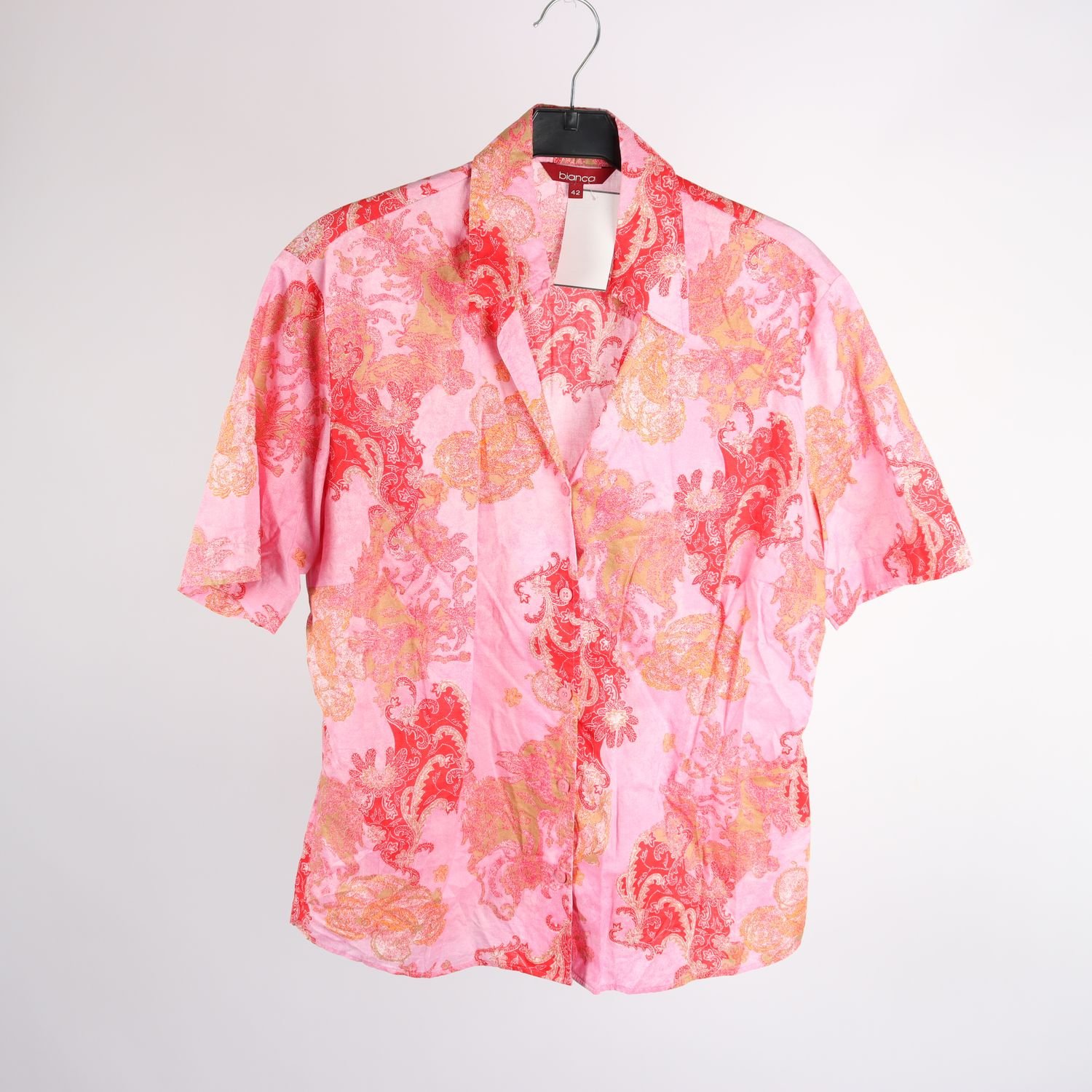 Blus, Bianca, rosa, mönstrad, 100 % bomull. stl. 42