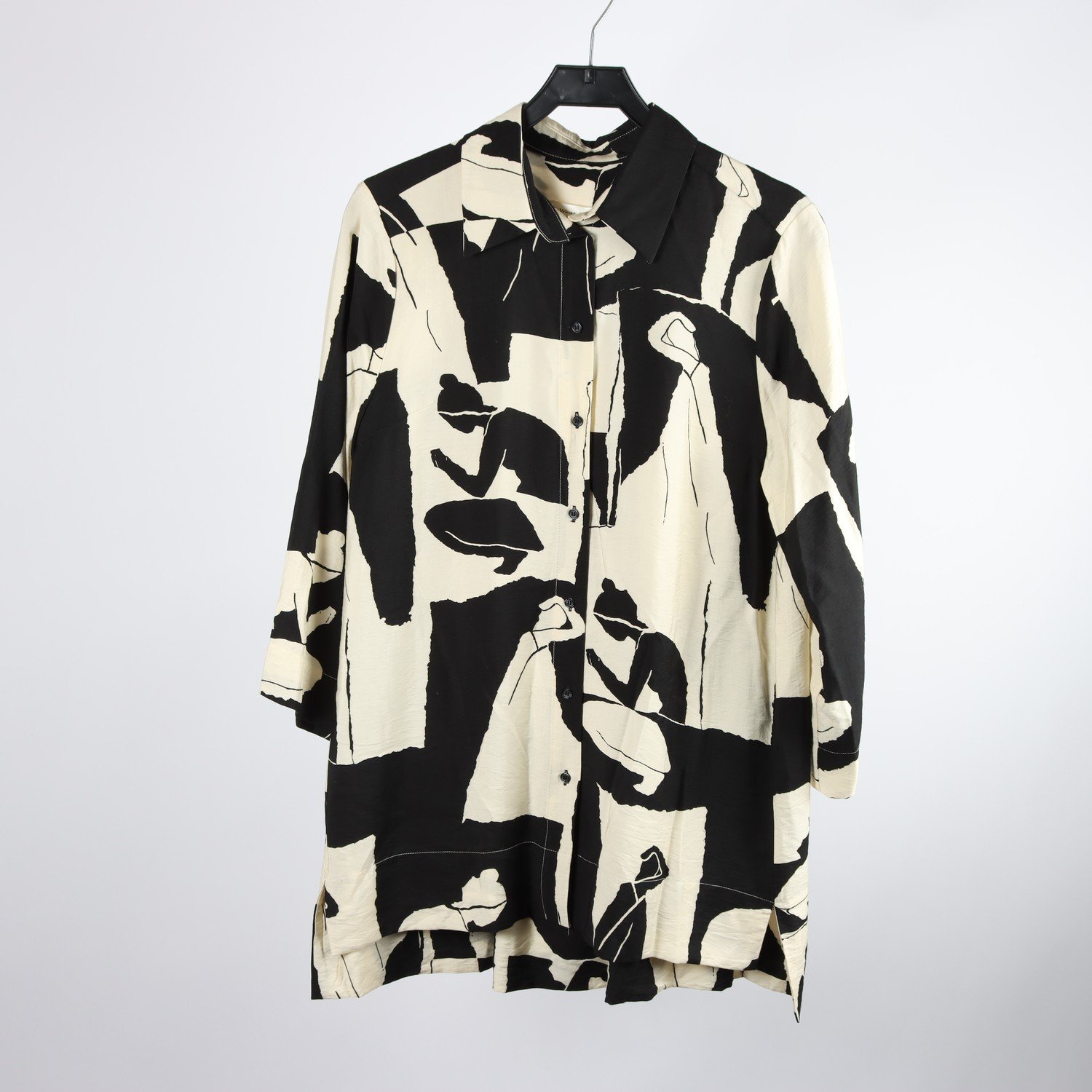 Blus, InWear, svart, offwhite, mönstrad, stl.38