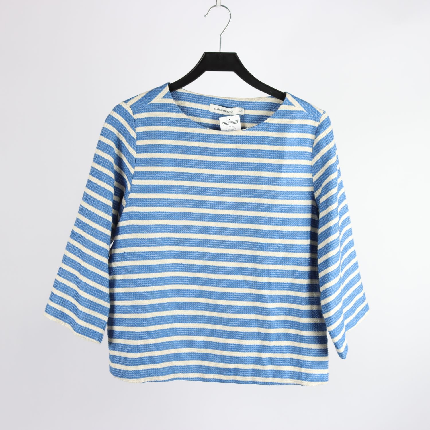 Blus, Carin Wester, blå, vit, randig, stl. 38