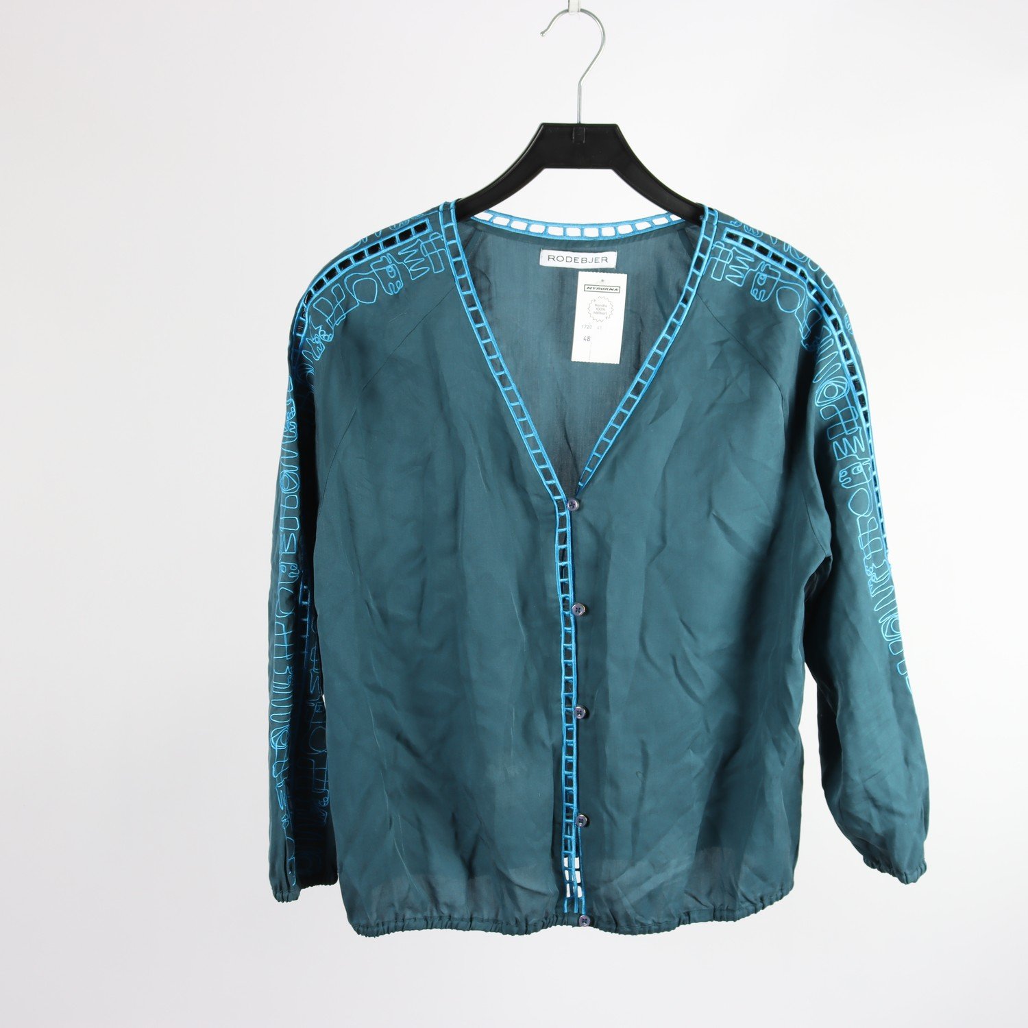 Blus, Rodebjer, blå, stl ca. L
