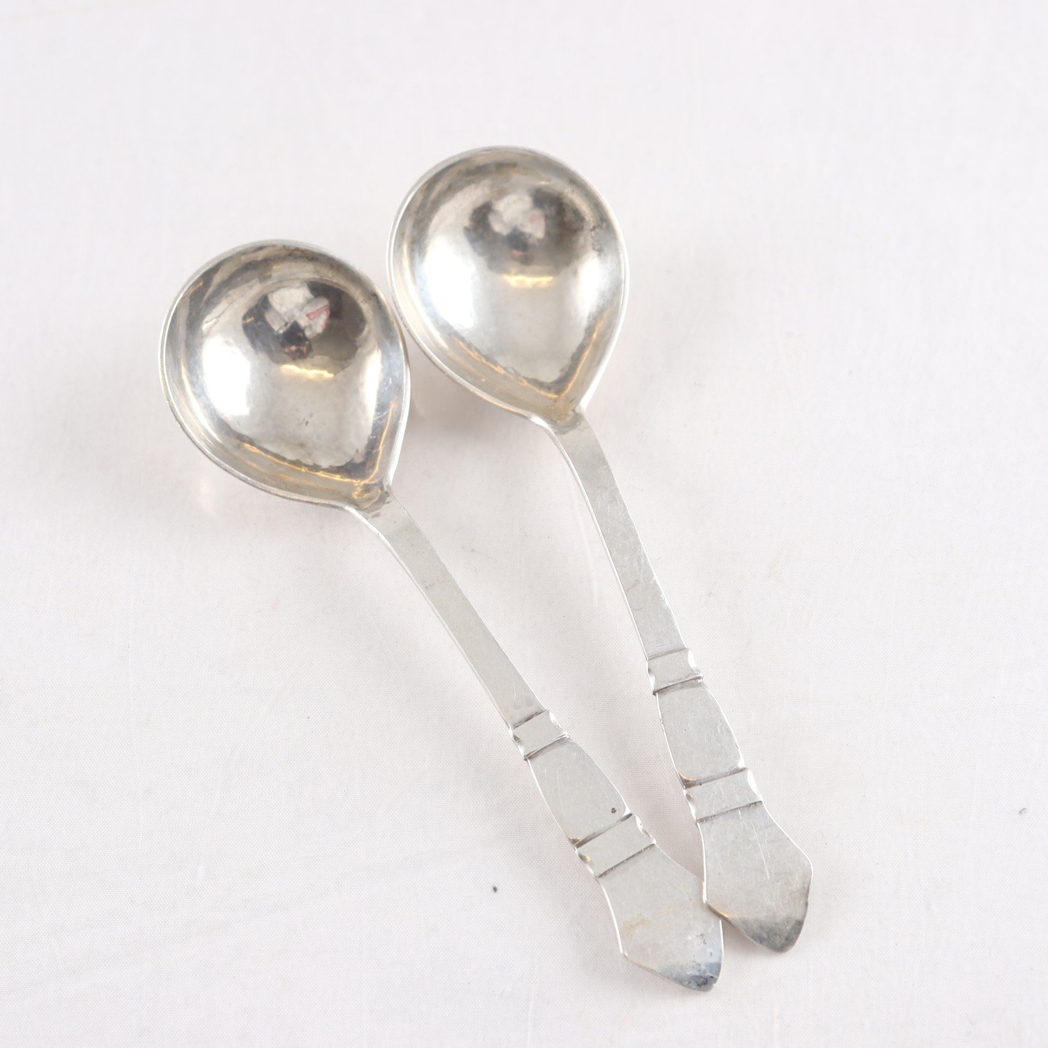 Sockerskedar, silver, kontrollstämplade, 2 st