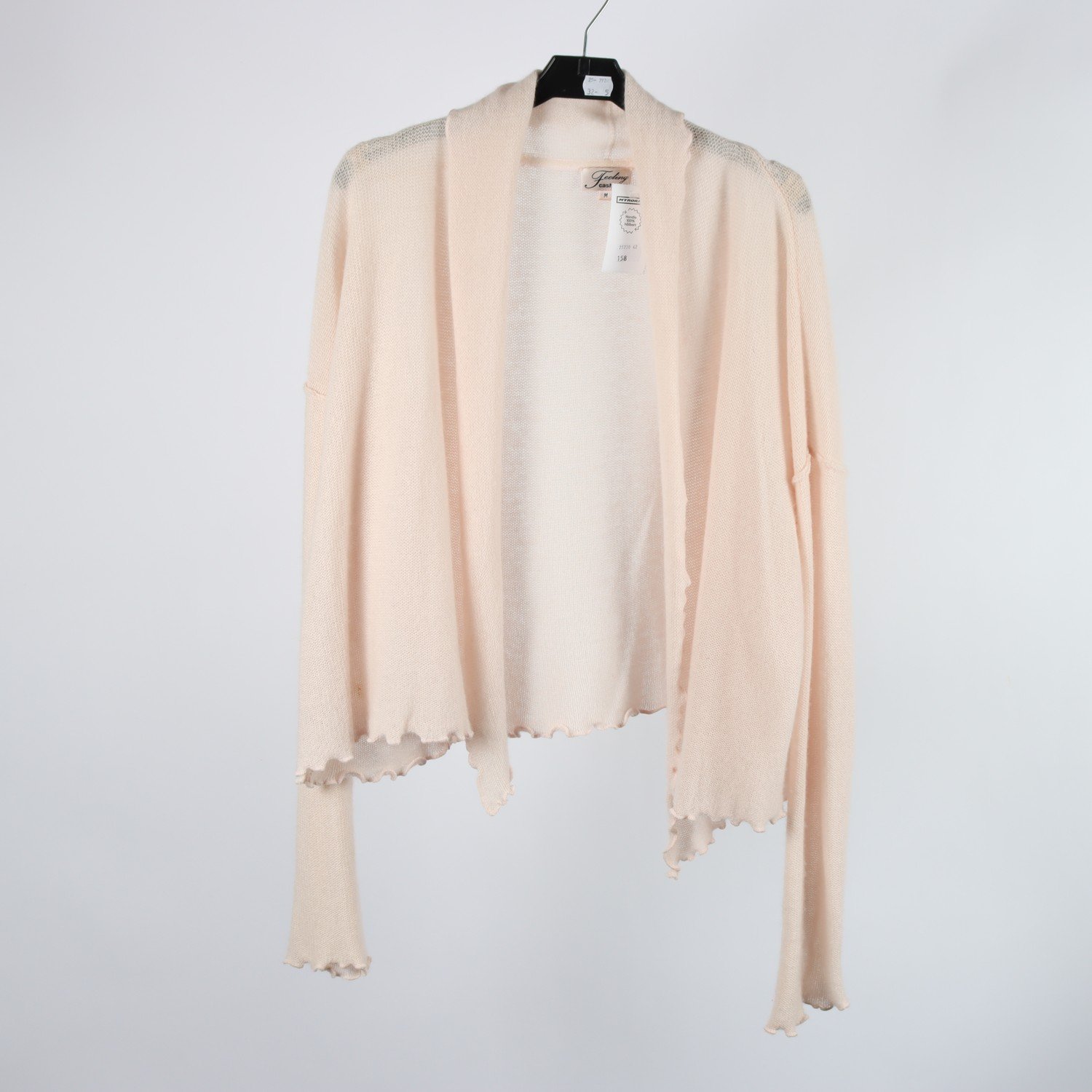 Stickad kashmir kofta, Feeling Cashmere, rosa, 100% cashmere, stl. M