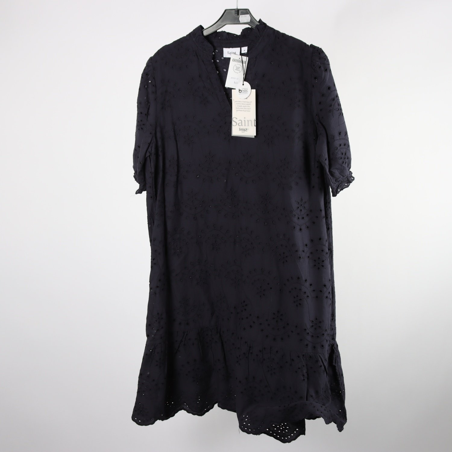 Klänning, Saint Tropez, mörkblå, broderi, stl. M