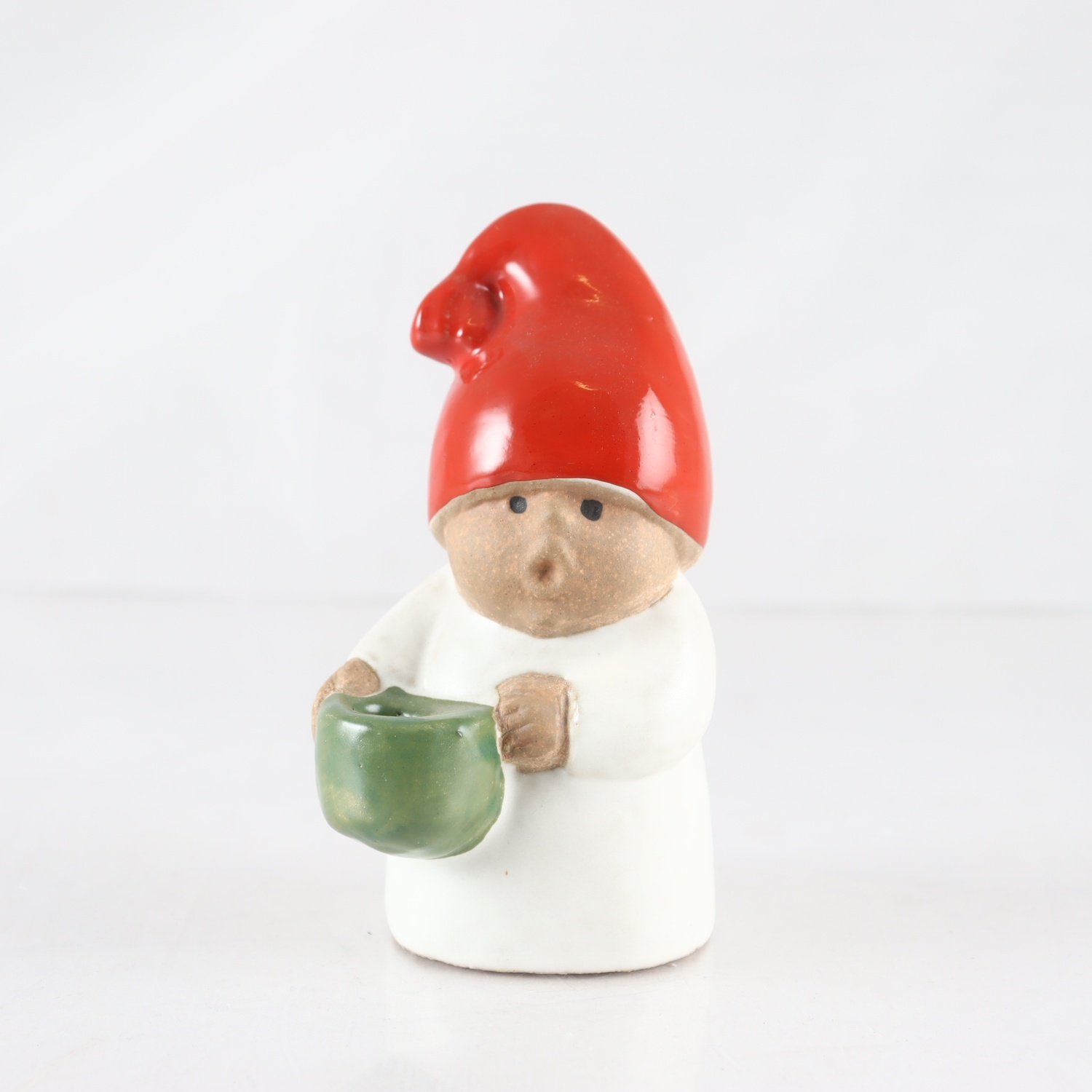 Ljusstake, keramik, Advent, tomte, Lisa Larson, Gustavsberg