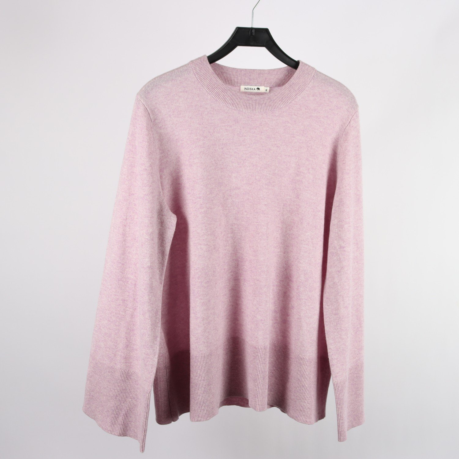 Stickad tröja, Indiska, lila, ullmix, 30% kashmir, stl. XL
