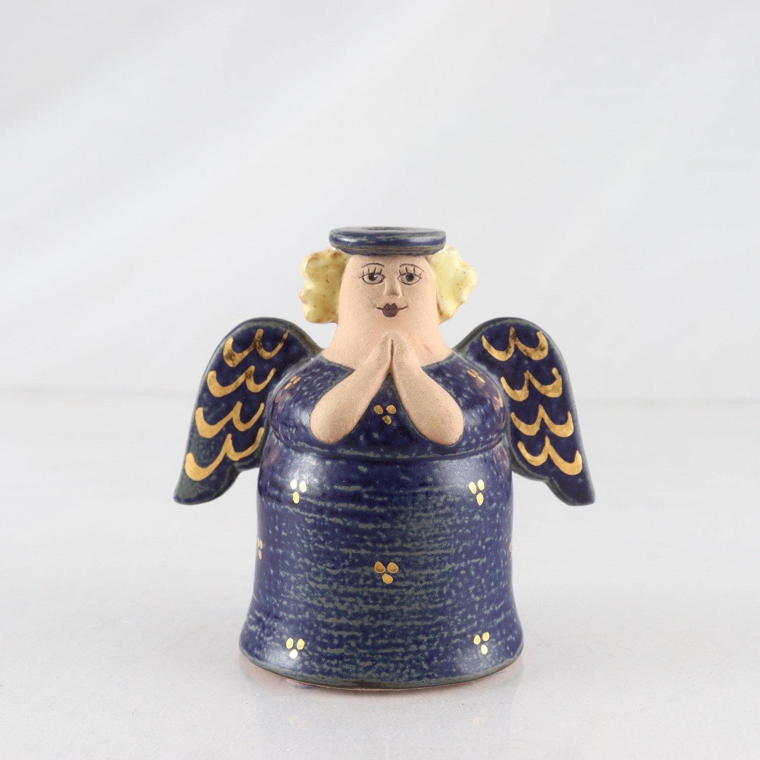 Figurin, ljusstake, keramik, Ängel, Lisa Larson, Gustavsberg
