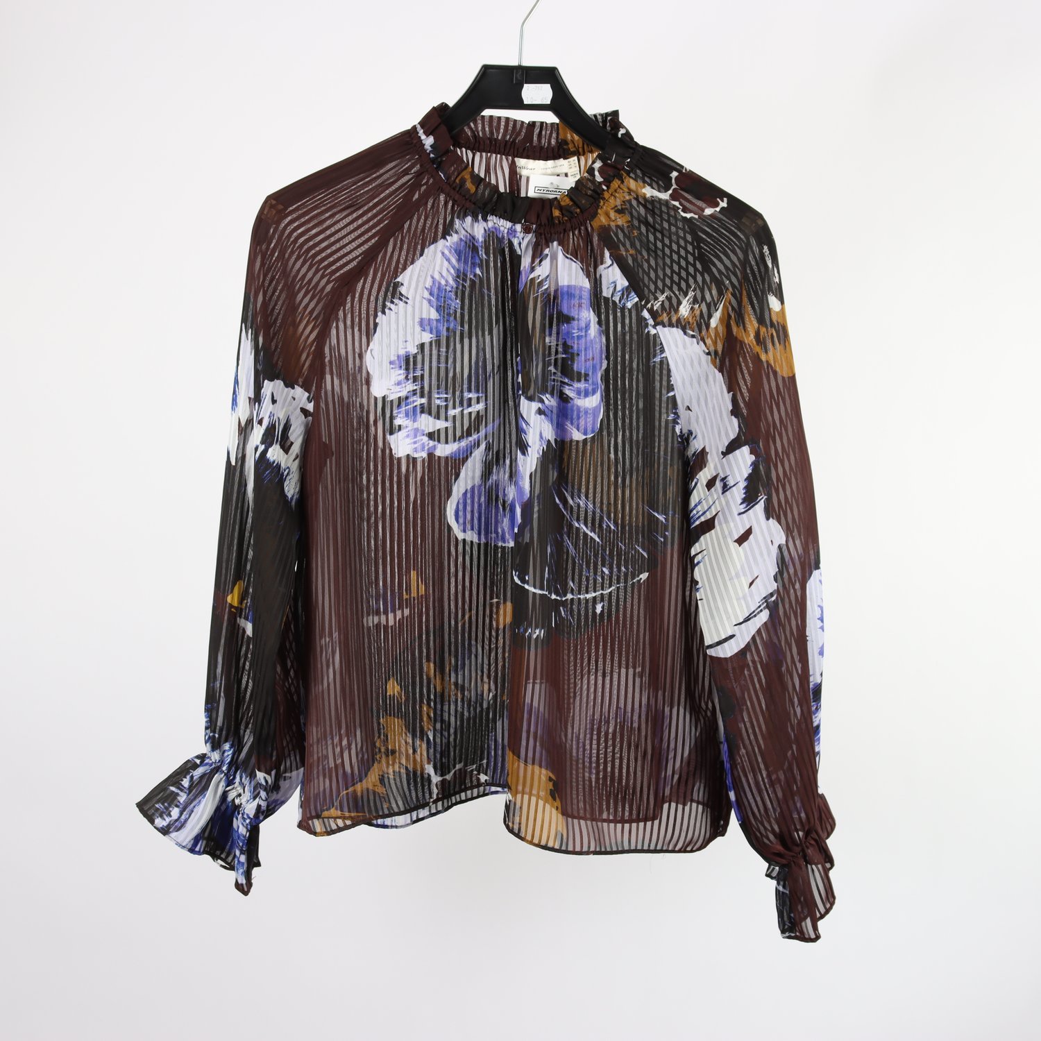 Blus, InWear, blomster, plisserad, stl. 38