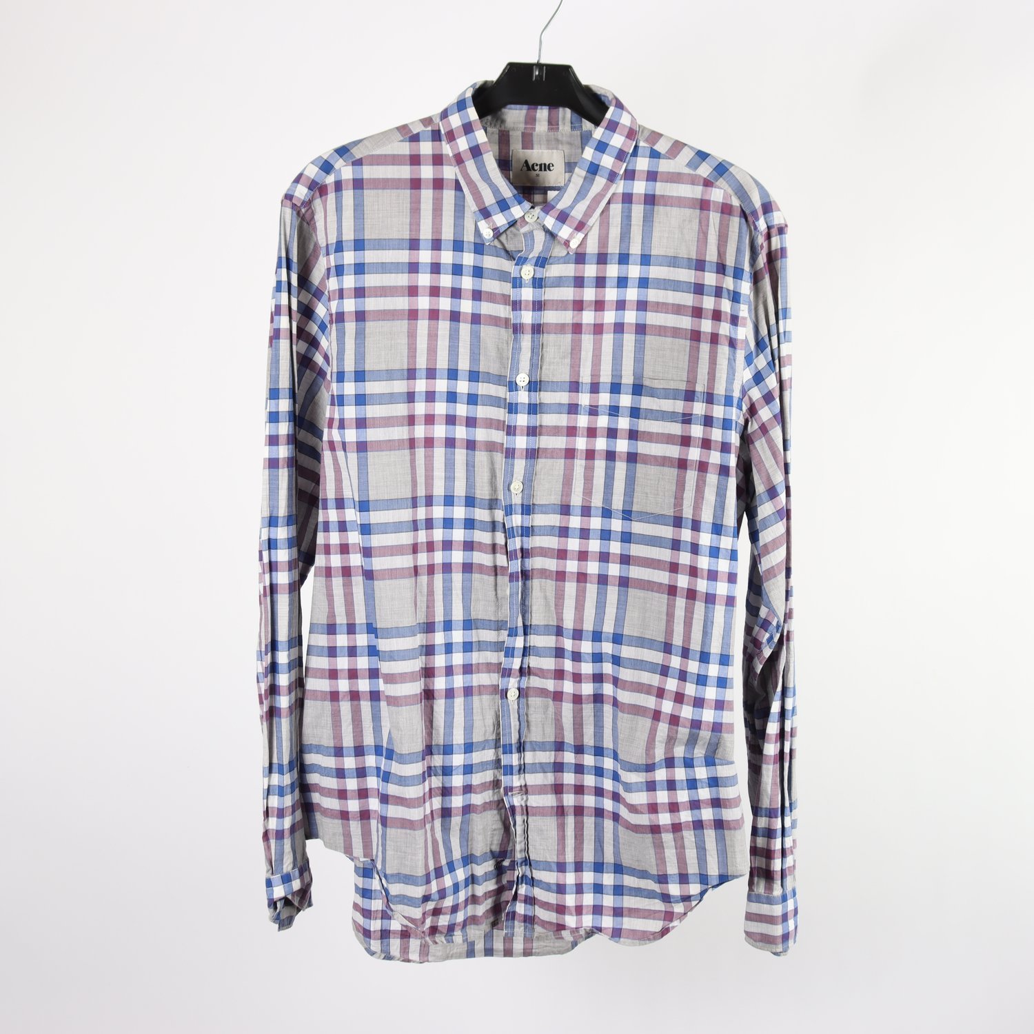 Skjorta, ACNE, rutig, 100% bomull, stl. 50