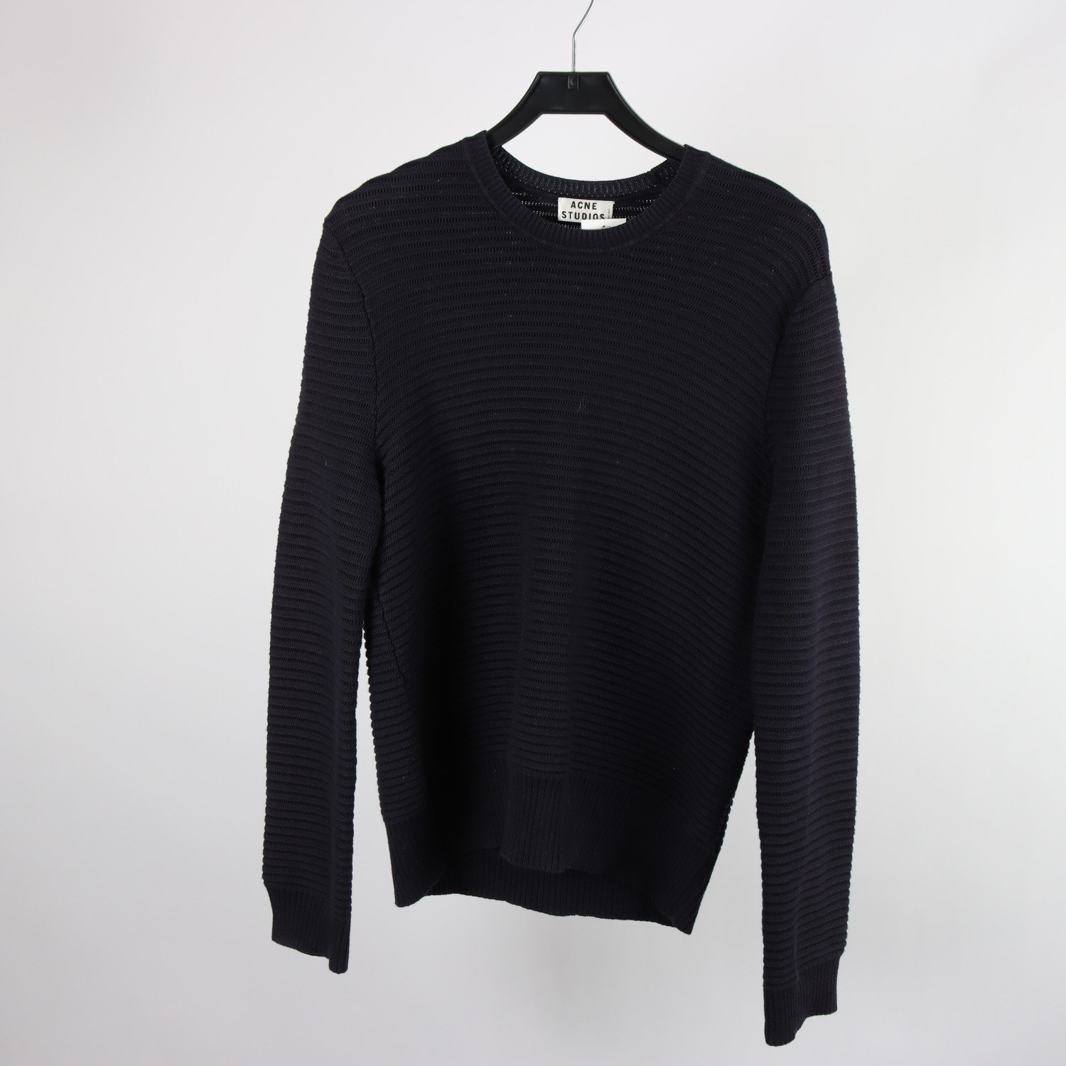 Stickad tröja, ACNE, blå, 100% bomull, stl. S