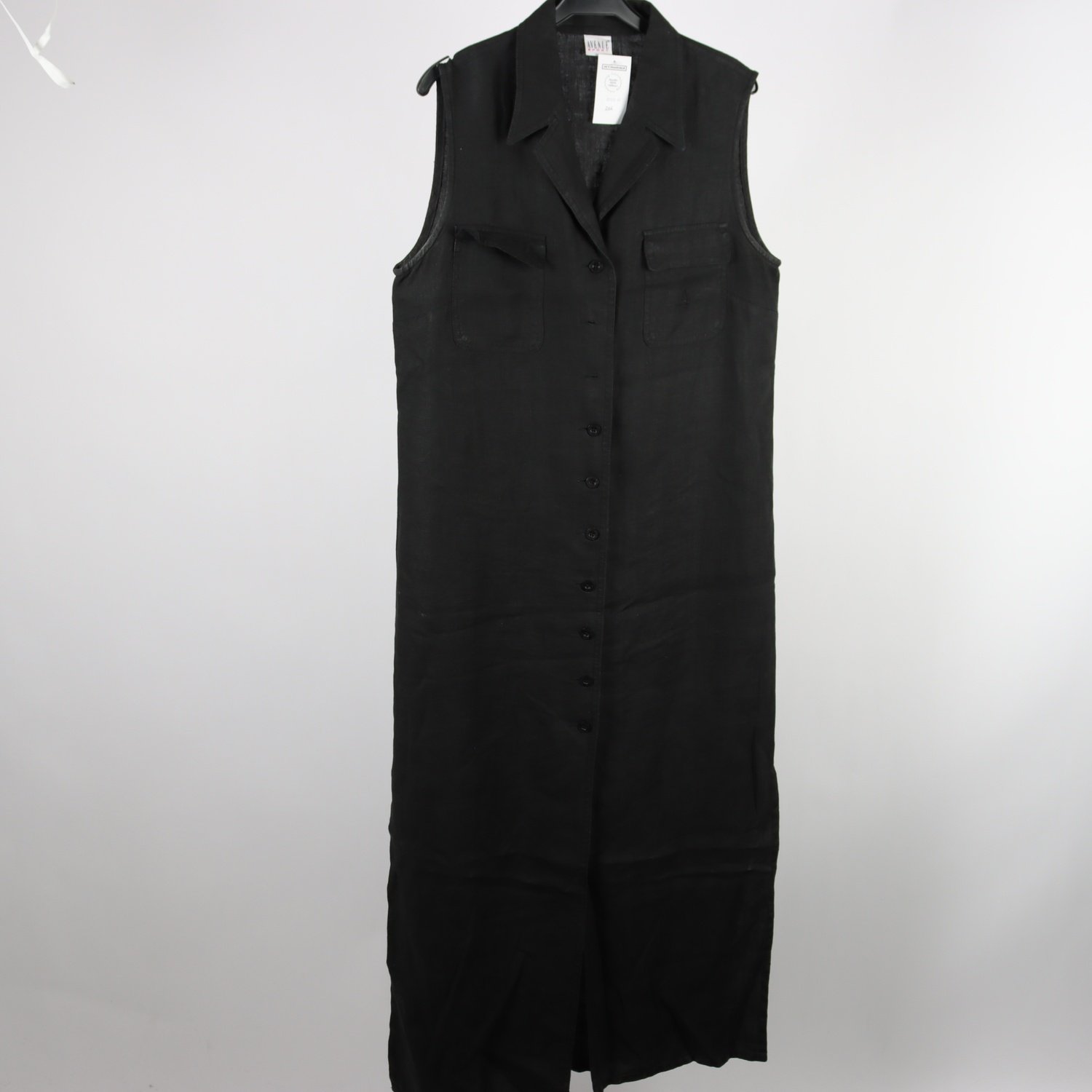 Klänning, Avenue Sport, vintage, svart, 100% linne, stl. 40