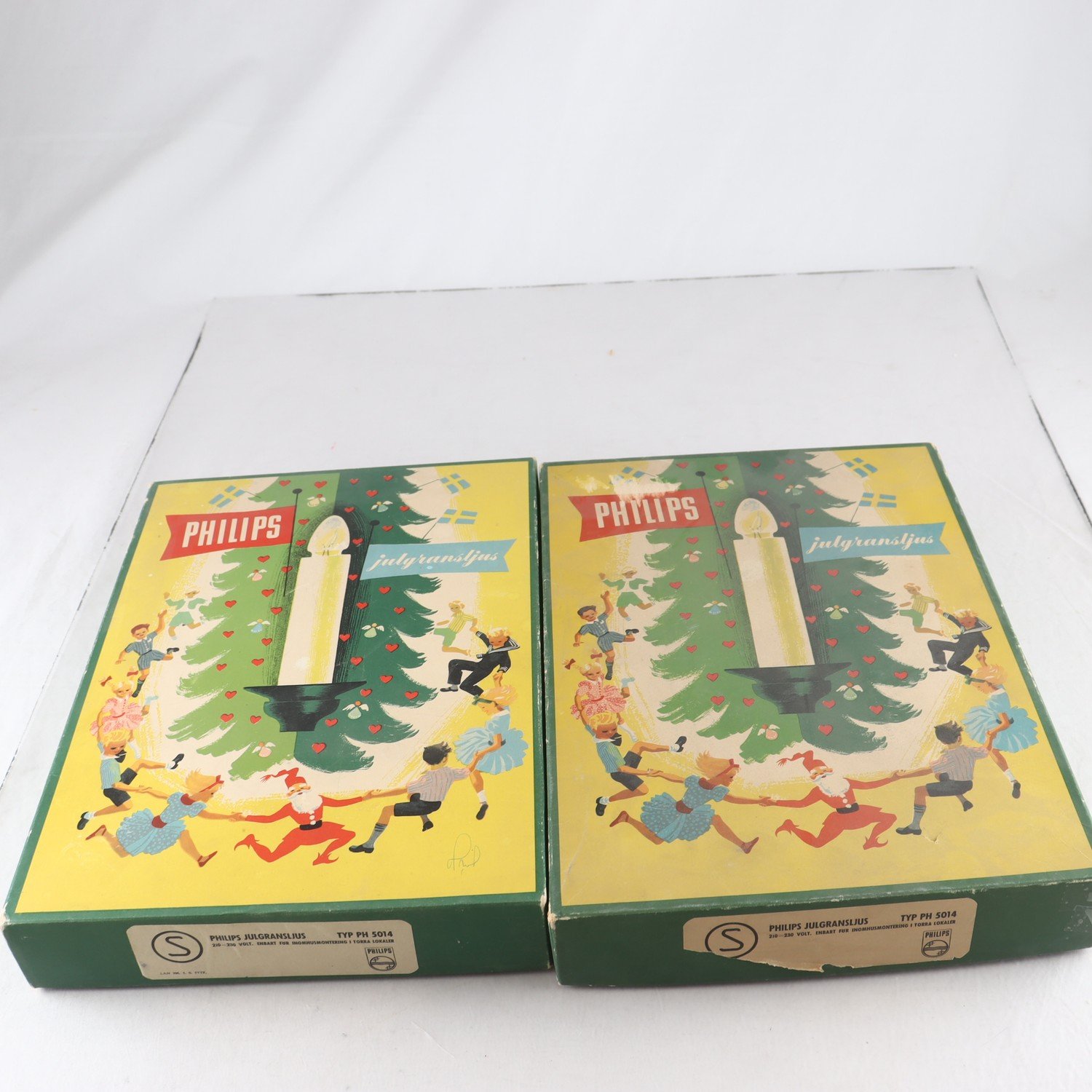 Julgransbelysning, Philips, 1950-tal, 2 lådor. Samfraktas ej.