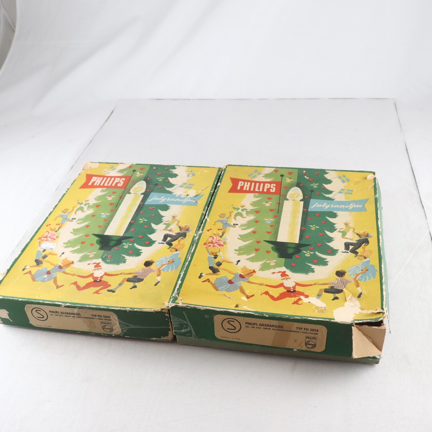 Julgransbelysning, Philips, 1950-tal, 2 lådor. Samfraktas ej.