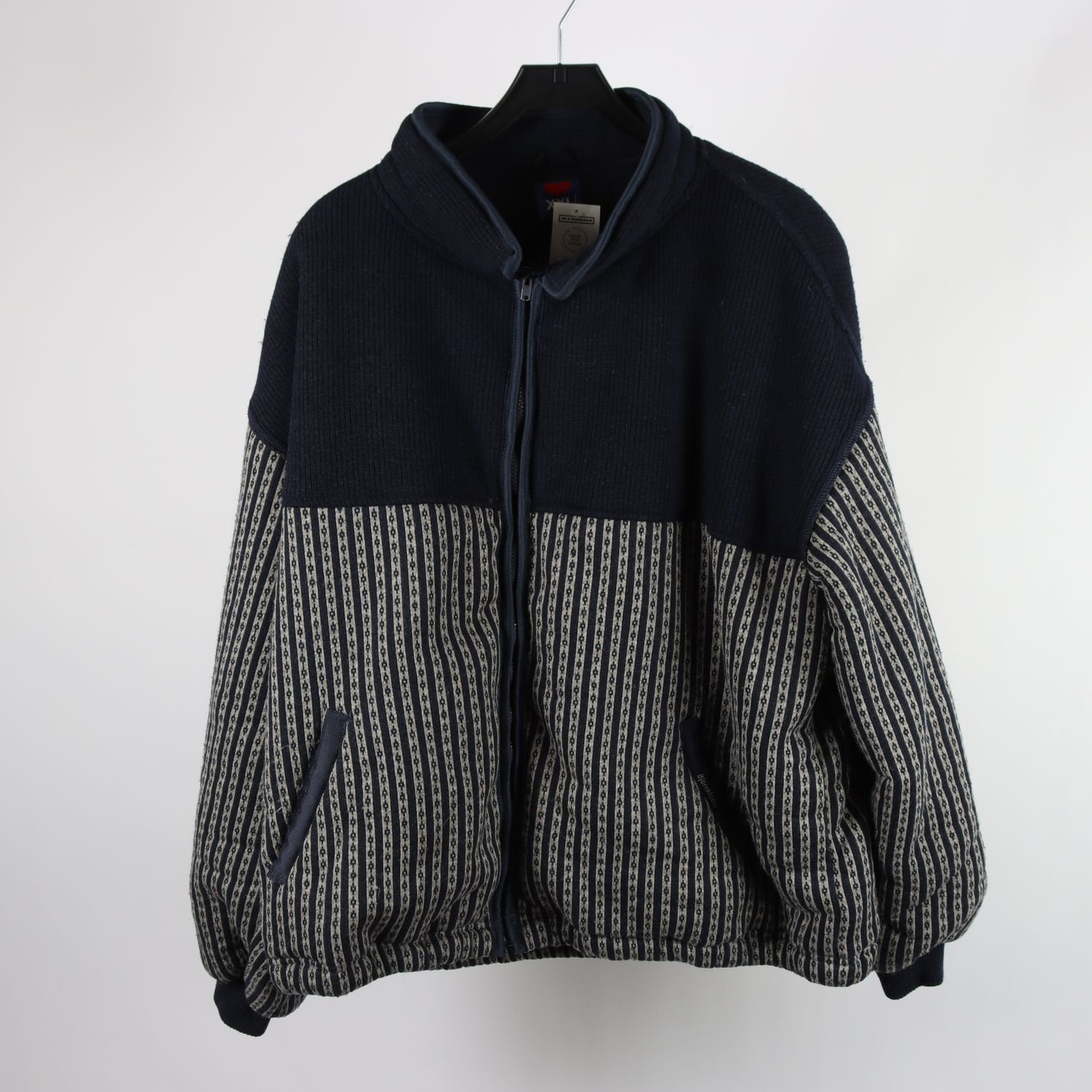Jacka, Björnkläder, blå, mönstrad, fodrad, stl. XXL
